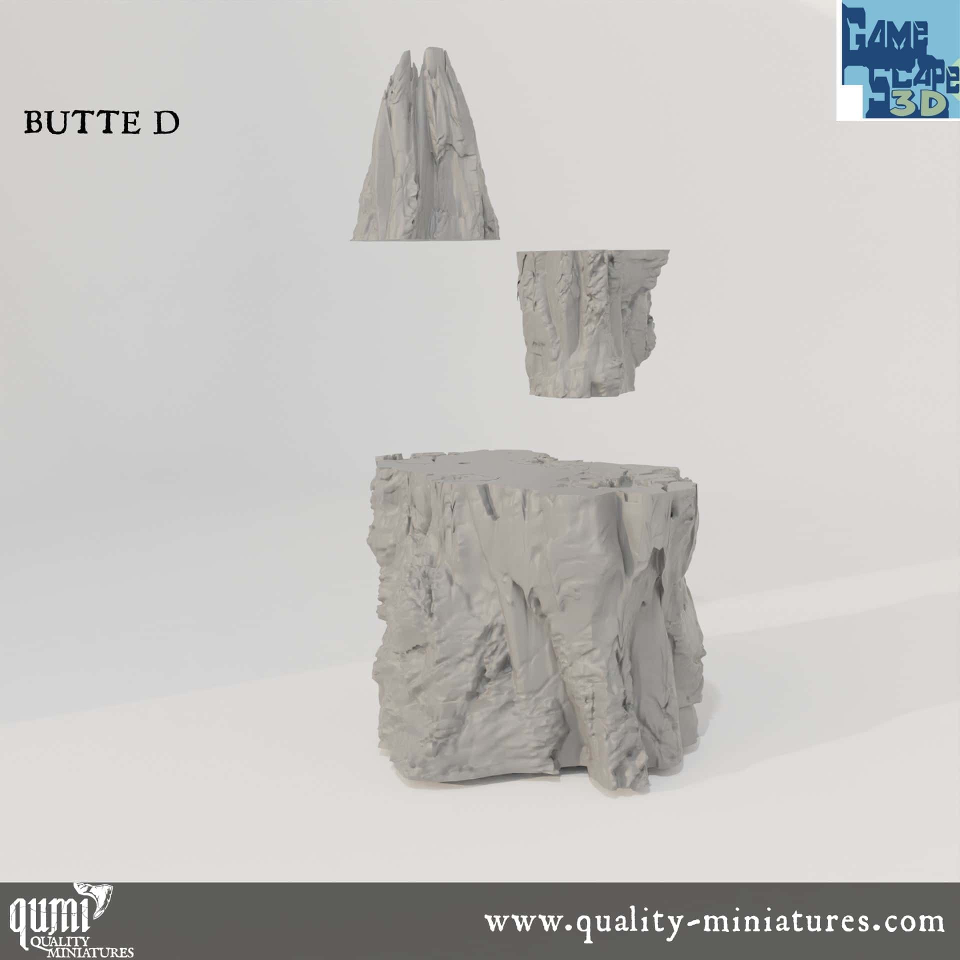Buttes - Resin Print - Tabletop RPG Terrain - GameScape3D - Qumi Quality Miniatures - Qumi Wargaming Mini Model Figure