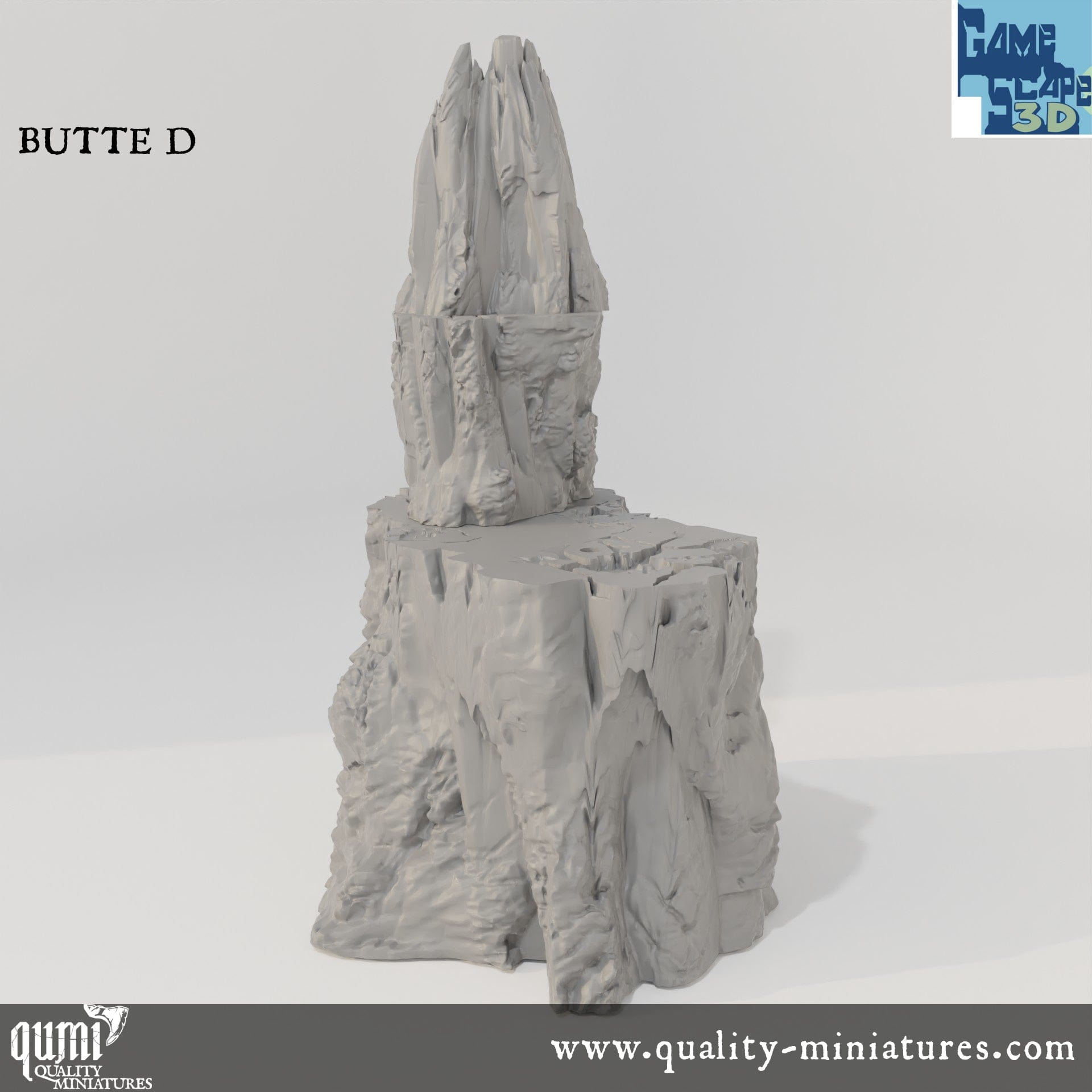 Buttes - Resin Print - Tabletop RPG Terrain - GameScape3D - Qumi Quality Miniatures - Qumi Wargaming Mini Model Figure