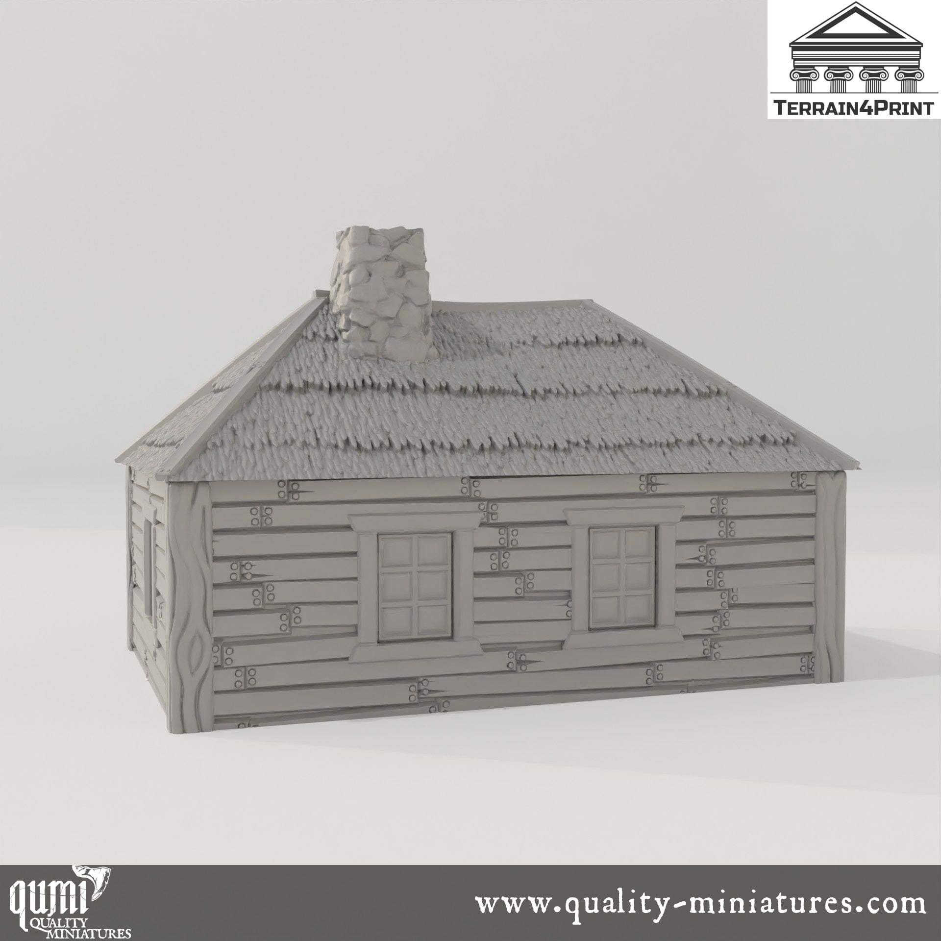 Cabin with Chimney Hrimstead - Resin Print - Tabletop RPG Terrain - Terrain4Print - Qumi Quality Miniatures - Qumi Wargaming Mini Model Figure
