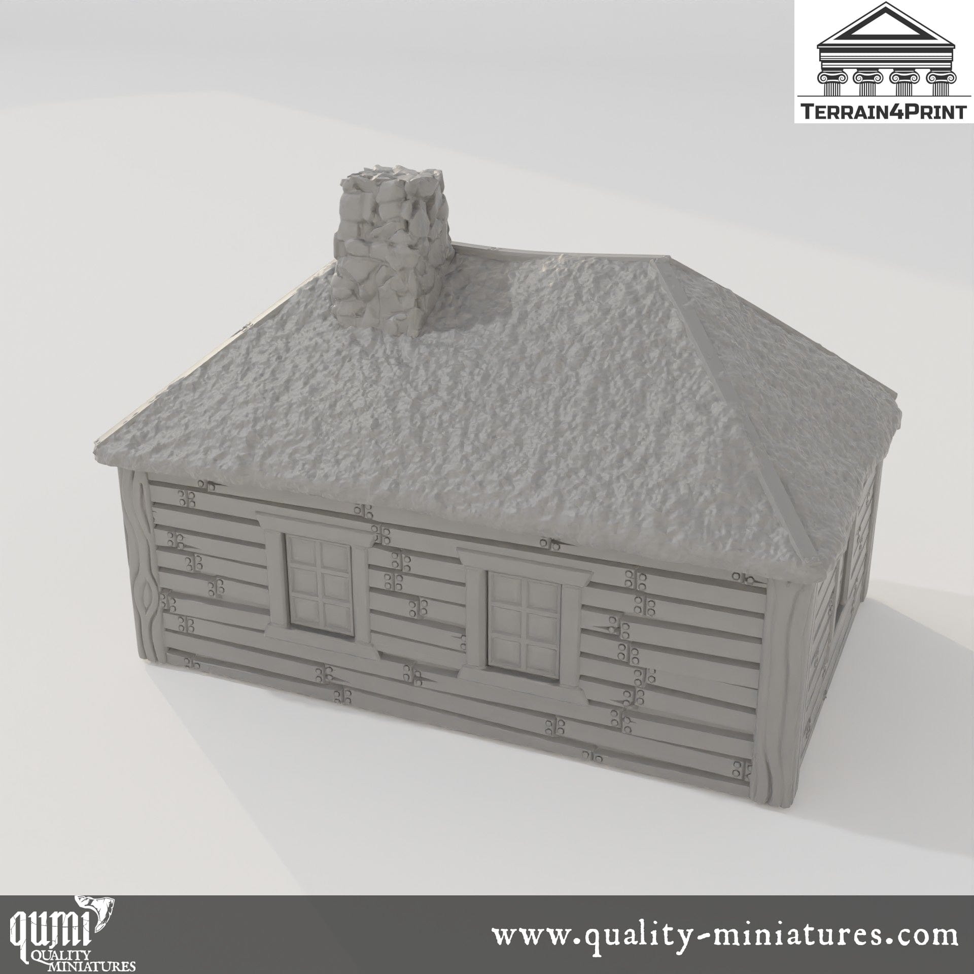Cabin with Chimney Hrimstead - Resin Print - Tabletop RPG Terrain - Terrain4Print - Qumi Quality Miniatures - Qumi Wargaming Mini Model Figure
