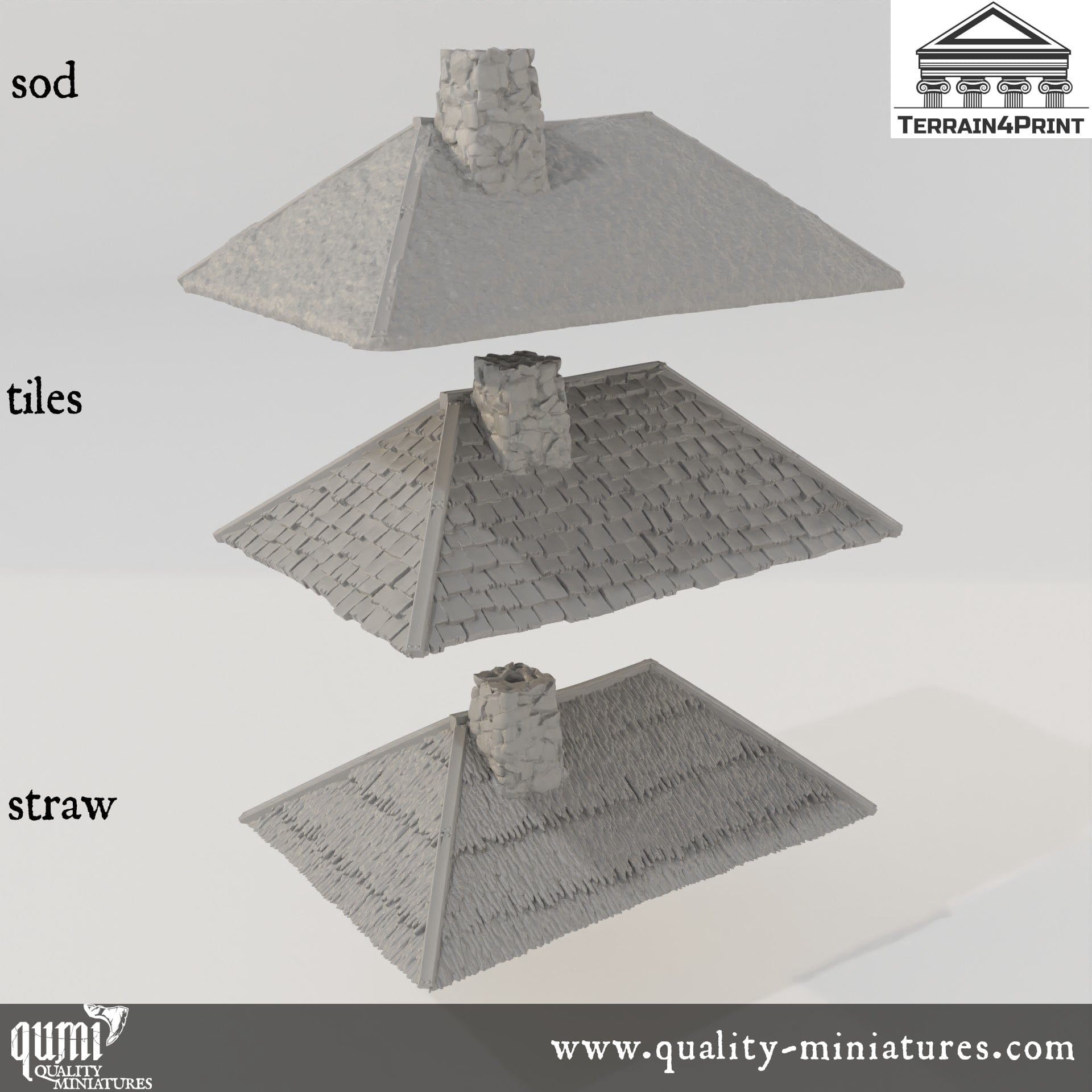 Cabin with Chimney Hrimstead - Resin Print - Tabletop RPG Terrain - Terrain4Print - Qumi Quality Miniatures - Qumi Wargaming Mini Model Figure