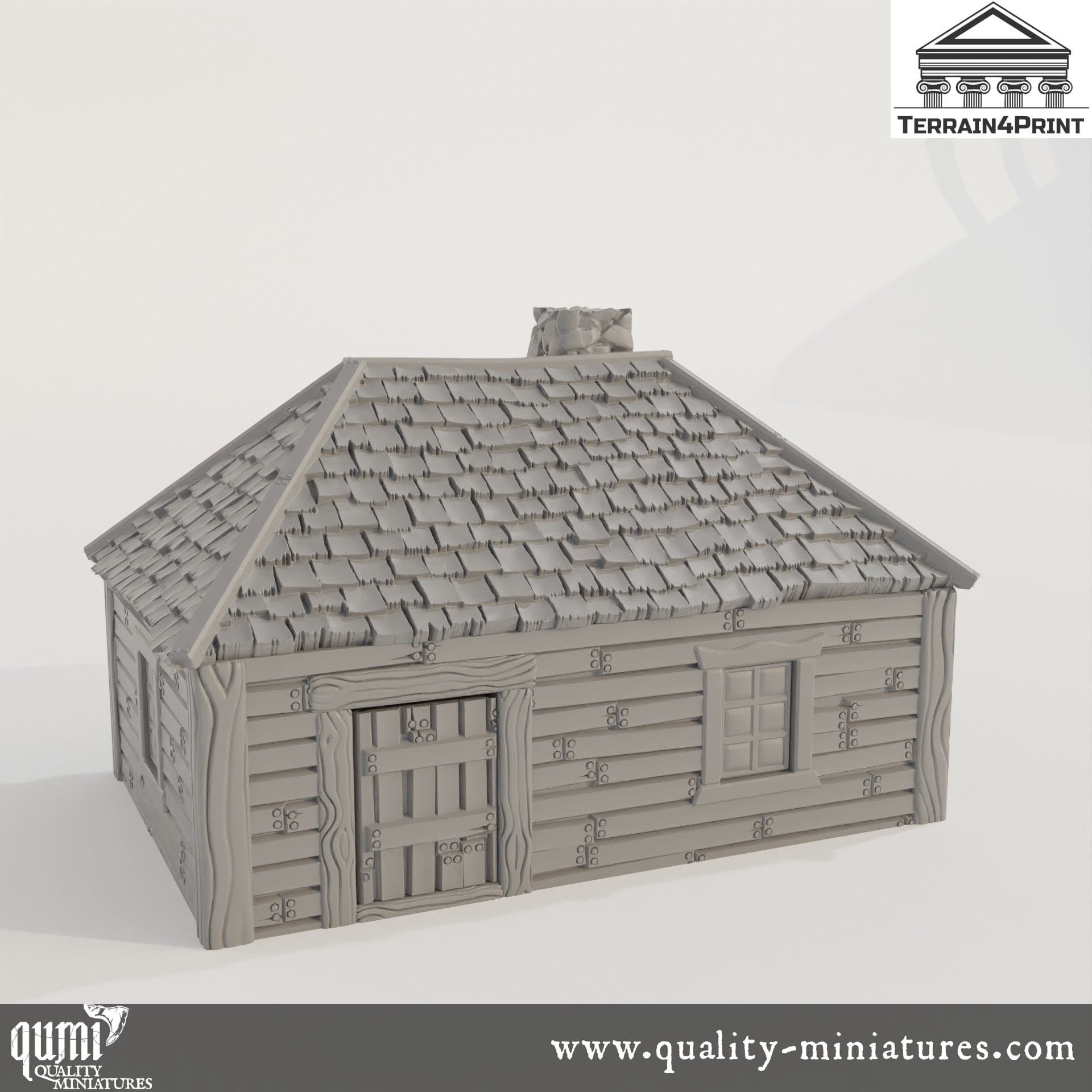 Cabin with Chimney Hrimstead - Resin Print - Tabletop RPG Terrain - Terrain4Print - Qumi Quality Miniatures - Qumi Wargaming Mini Model Figure