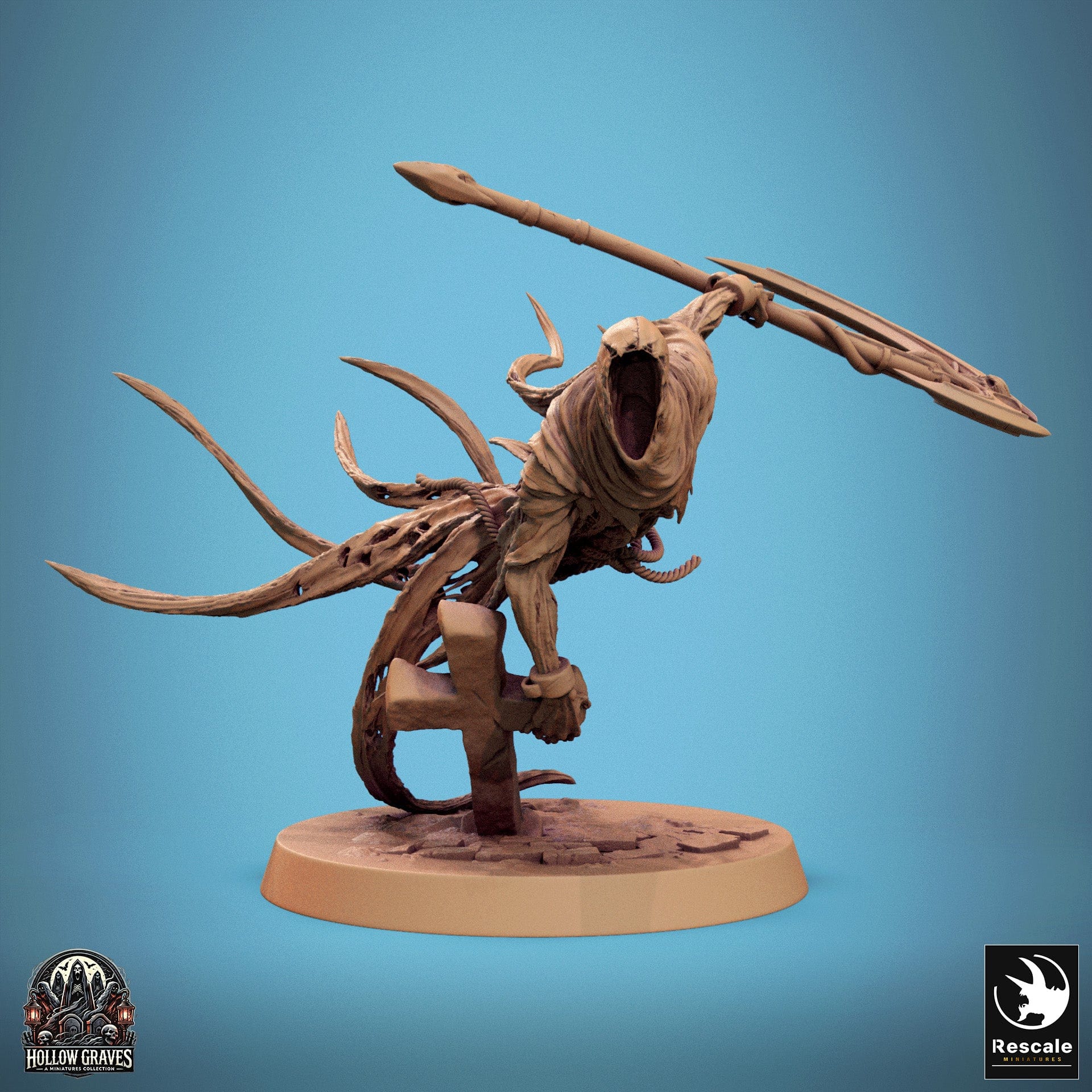 Tabletop RPG Miniature Death Ghost - 32mm Qumi Rescale Miniatures Charge Heavy / With Scythe Quality Miniatures - Qumi Wargaming Mini Model Figure