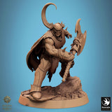 Hell Forged Legion fighter wielding a large battle axe on a rock