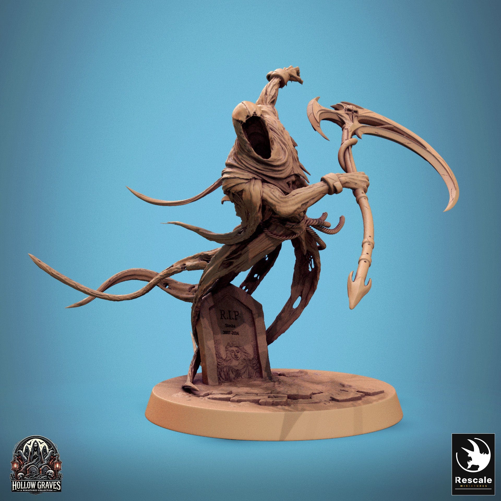 Tabletop RPG Miniature Death Ghost - 32mm Qumi Rescale Miniatures Charge / With Scythe Quality Miniatures - Qumi Wargaming Mini Model Figure