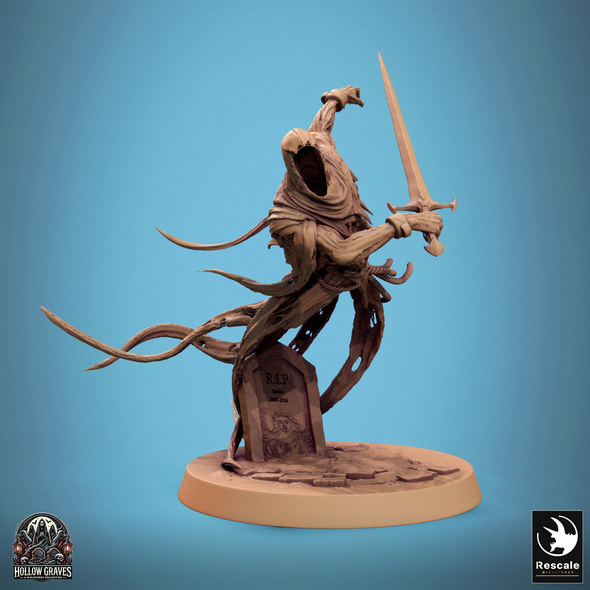 Tabletop RPG Miniature Death Ghost - 32mm Qumi Rescale Miniatures Charge / With Sword Quality Miniatures - Qumi Wargaming Mini Model Figure