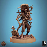 Undead Axe Fighter Tabletop Miniature - Zombies by Qumi, 3D printed resin tabletop miniature for RPGs, wargaming and painting