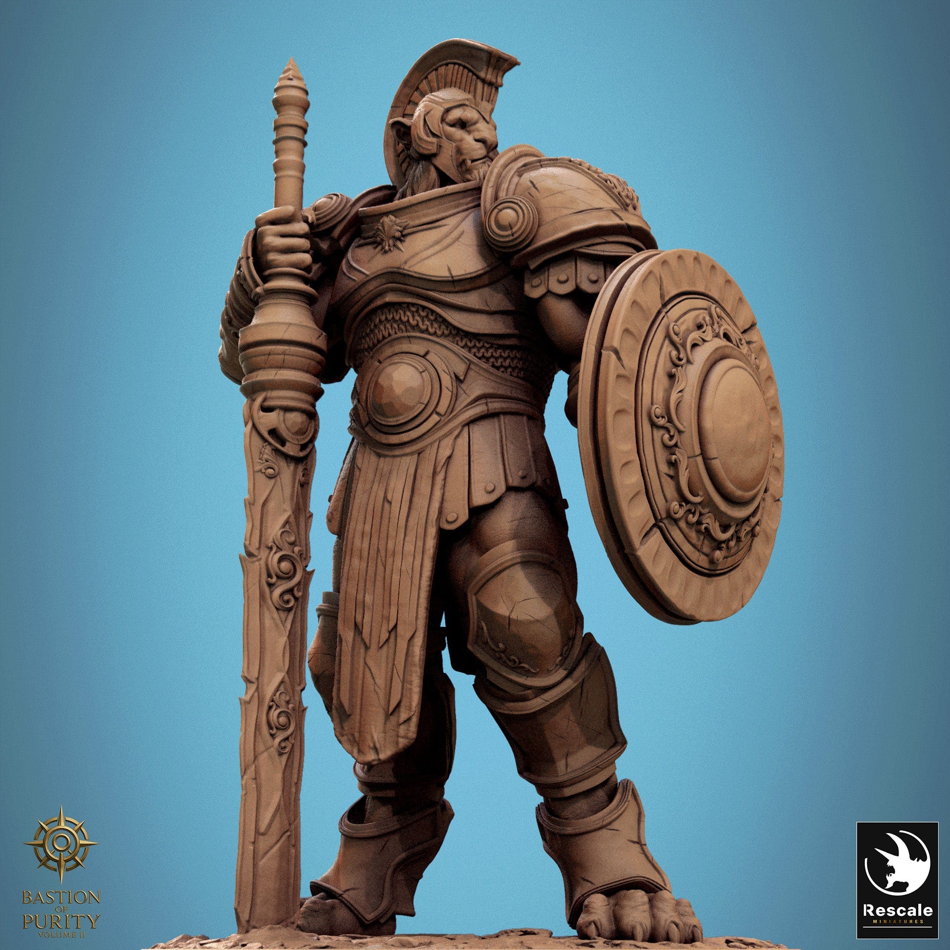 Humanoid Fighter The Leonin Triad 32mm Rescale Miniatures - Quality Miniatures - Qumi