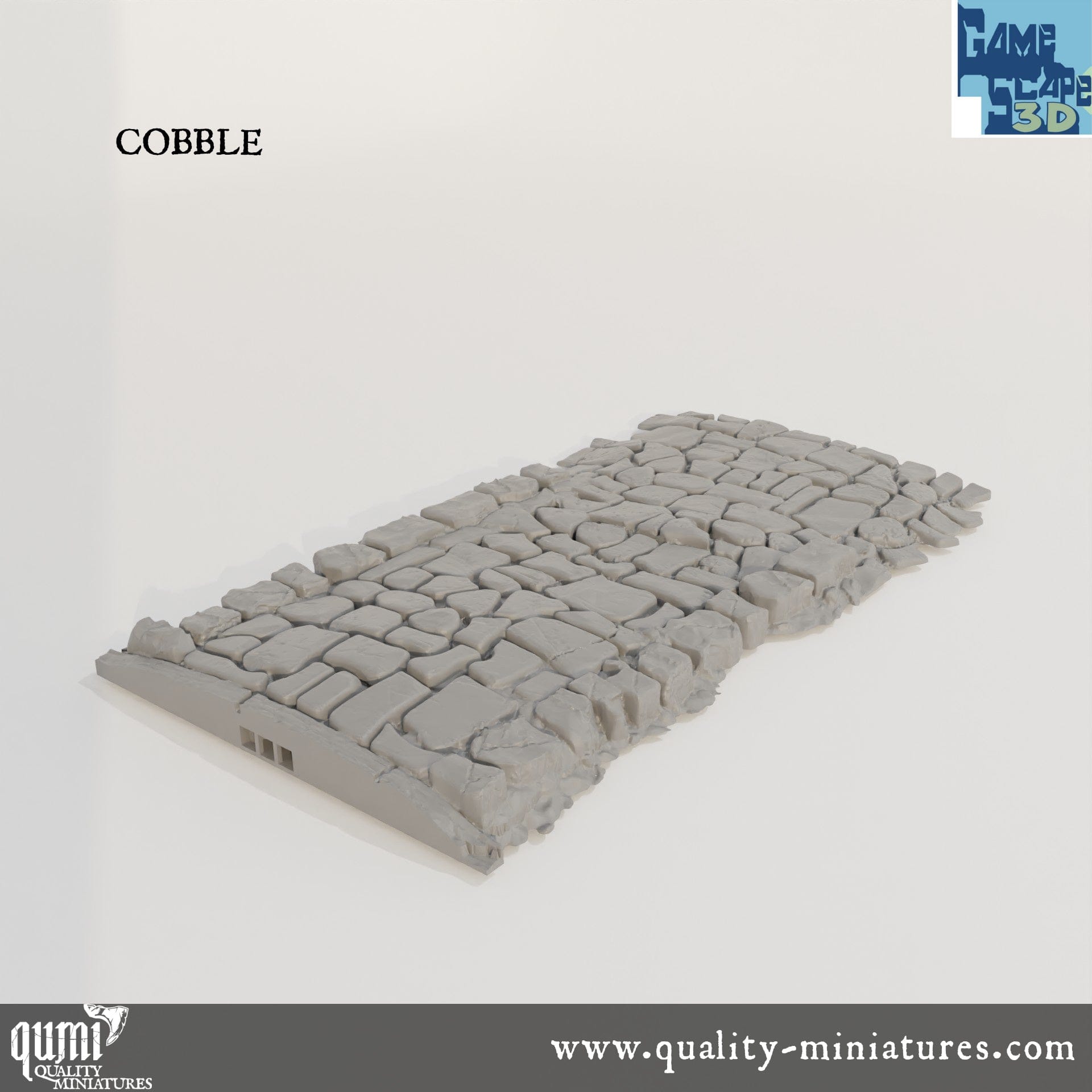 Roads, Curves, Straights and Intersections - Resin Print - Tabletop RPG Terrain - GameScape3D - Qumi Cobble Quality Miniatures - Qumi Wargaming Mini Model Figure