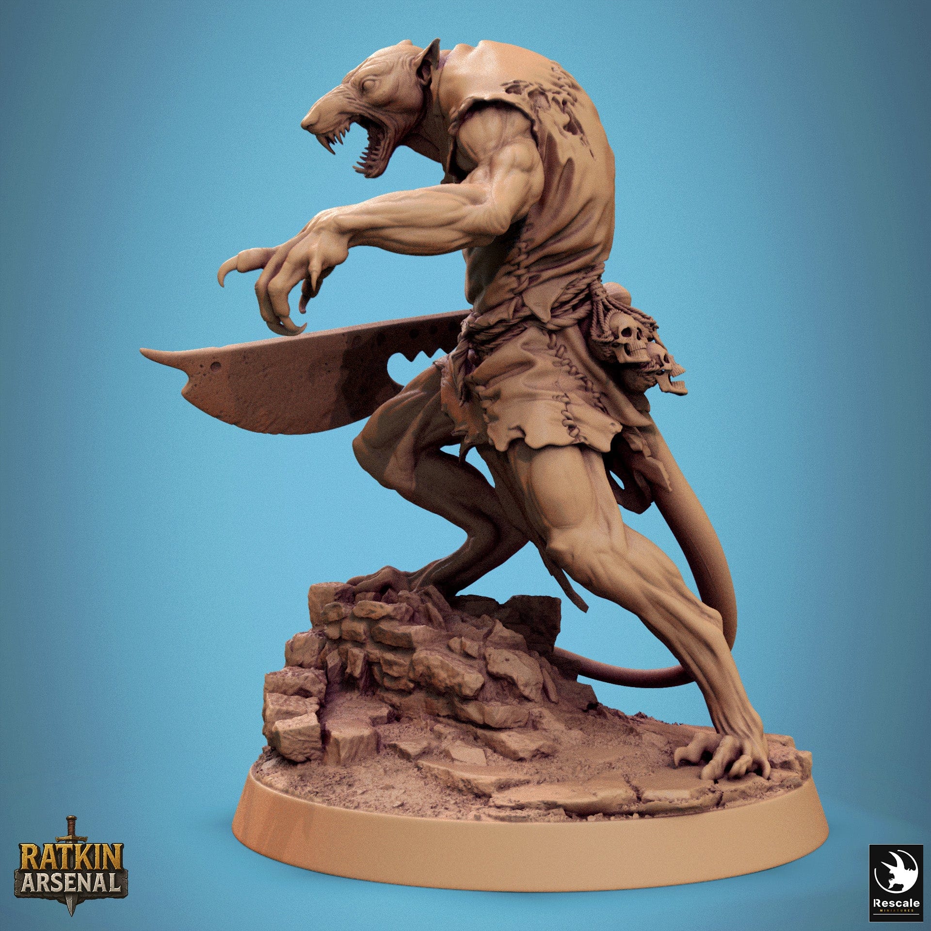 Fantasy Humanoid Rat Folk Soldiers 32mm Rescale Miniatures Conquer Hatchet Quality Miniatures - Qumi Wargaming Mini Model Figure