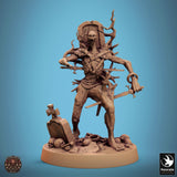 Undead Axe Fighter Tabletop Miniature - Zombies by Qumi, 3D printed resin tabletop miniature for RPGs, wargaming and painting