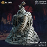 The Defiled Chalice of Namneri terrain showing a corrupted structure wrapped in organic tendrils.