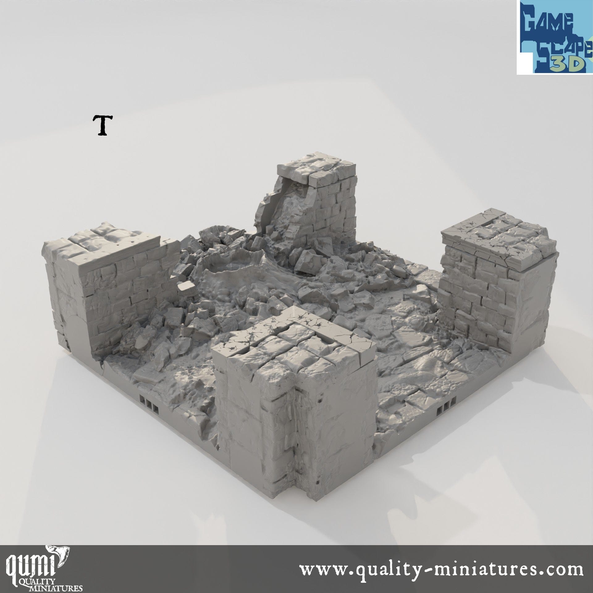 Crater Roads - Lost City - Resin Print - Tabletop RPG Terrain - GameScape3D - Qumi Quality Miniatures - Qumi Wargaming Mini Model Figure
