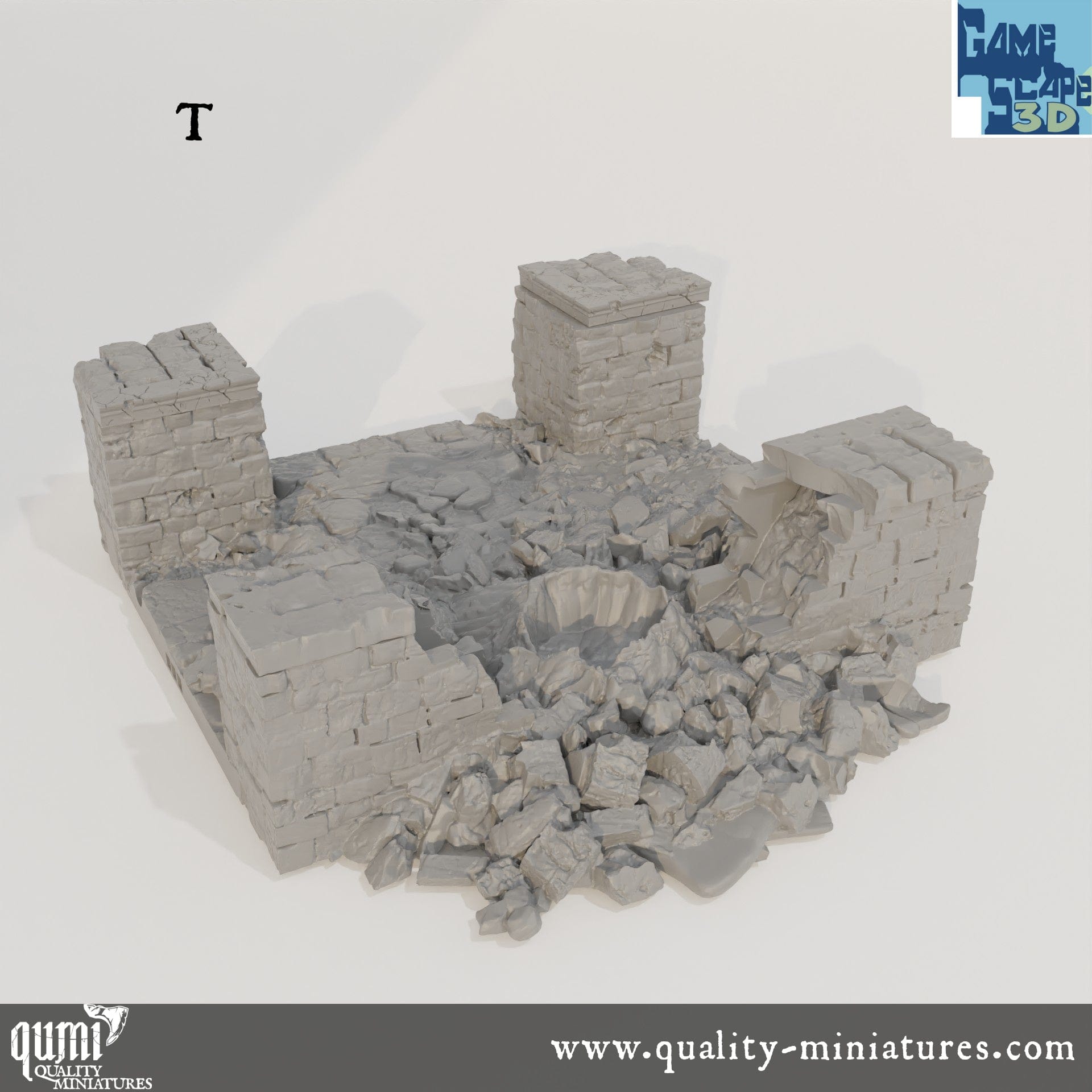 Crater Roads - Lost City - Resin Print - Tabletop RPG Terrain - GameScape3D - Qumi Quality Miniatures - Qumi Wargaming Mini Model Figure
