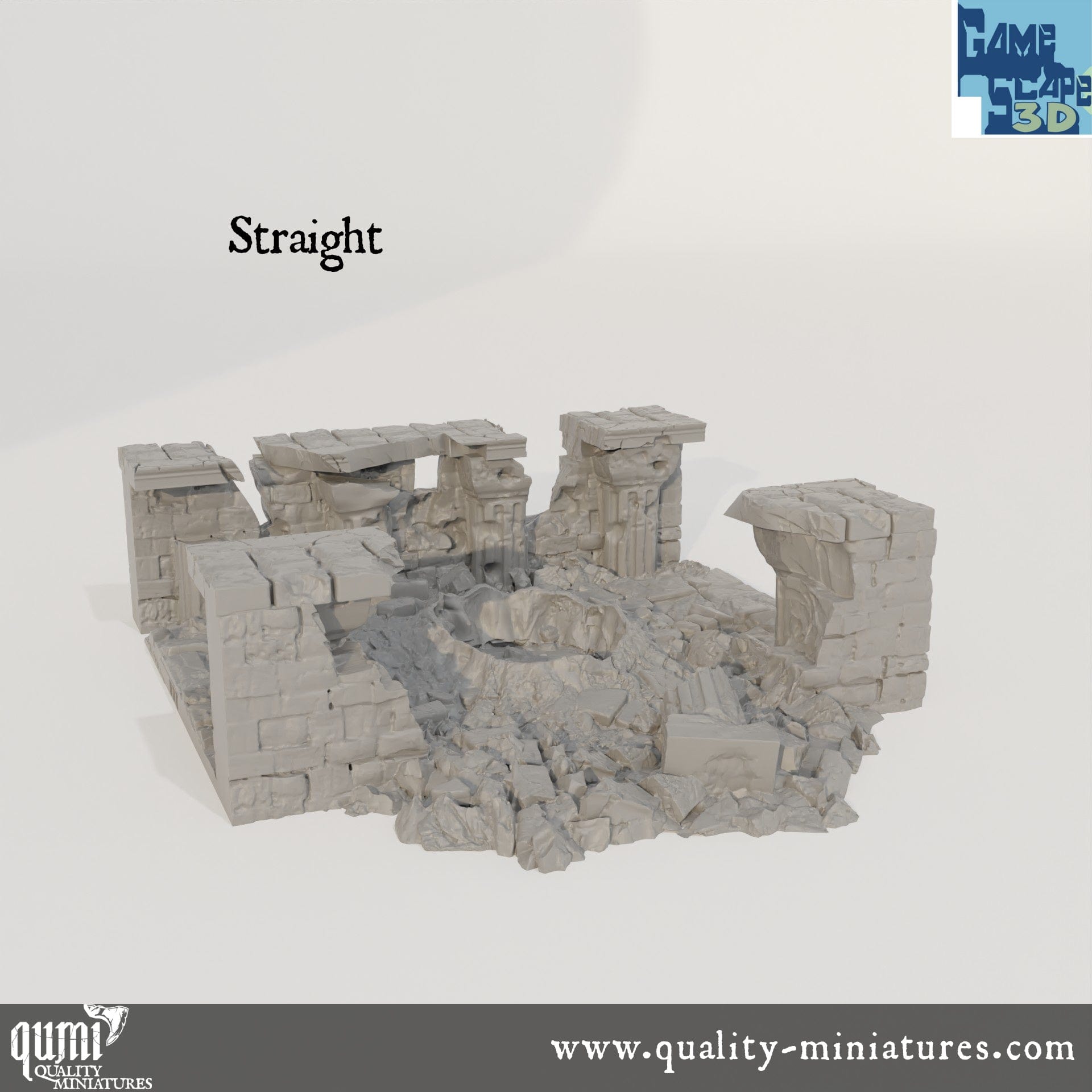 Crater Roads - Lost City - Resin Print - Tabletop RPG Terrain - GameScape3D - Qumi Quality Miniatures - Qumi Wargaming Mini Model Figure