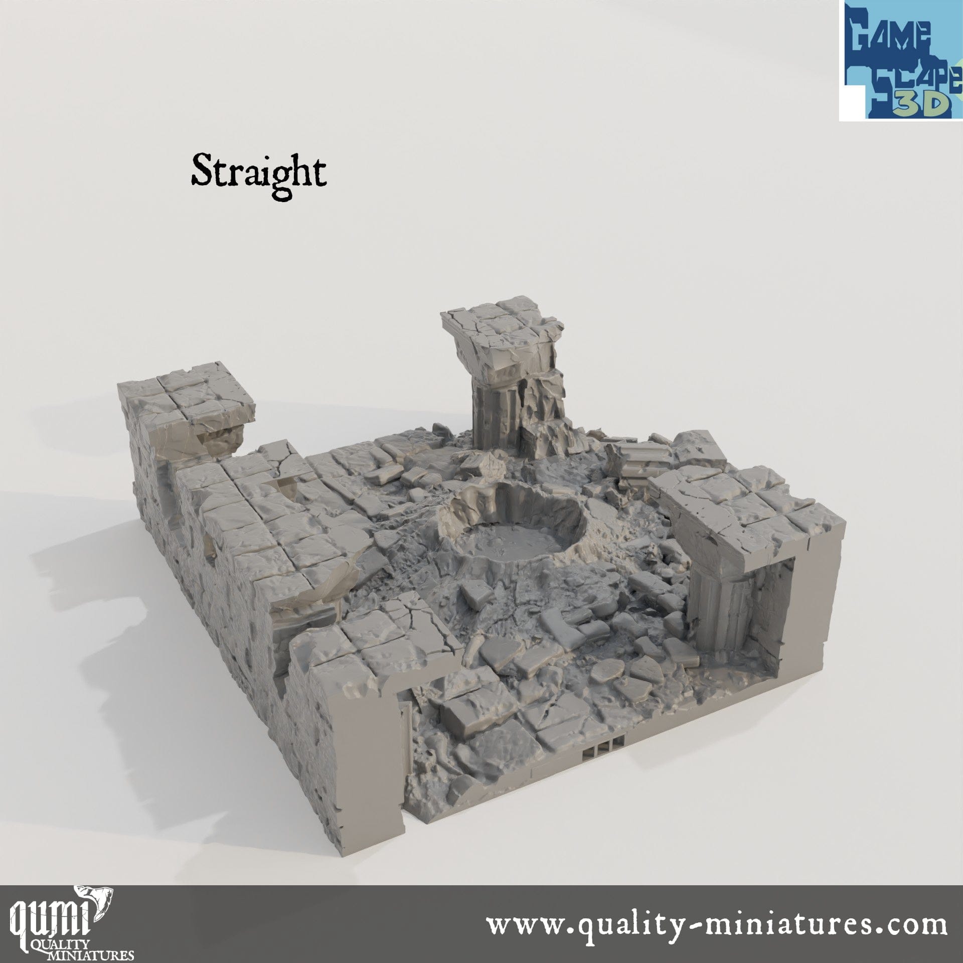 Crater Roads - Lost City - Resin Print - Tabletop RPG Terrain - GameScape3D - Qumi Quality Miniatures - Qumi Wargaming Mini Model Figure