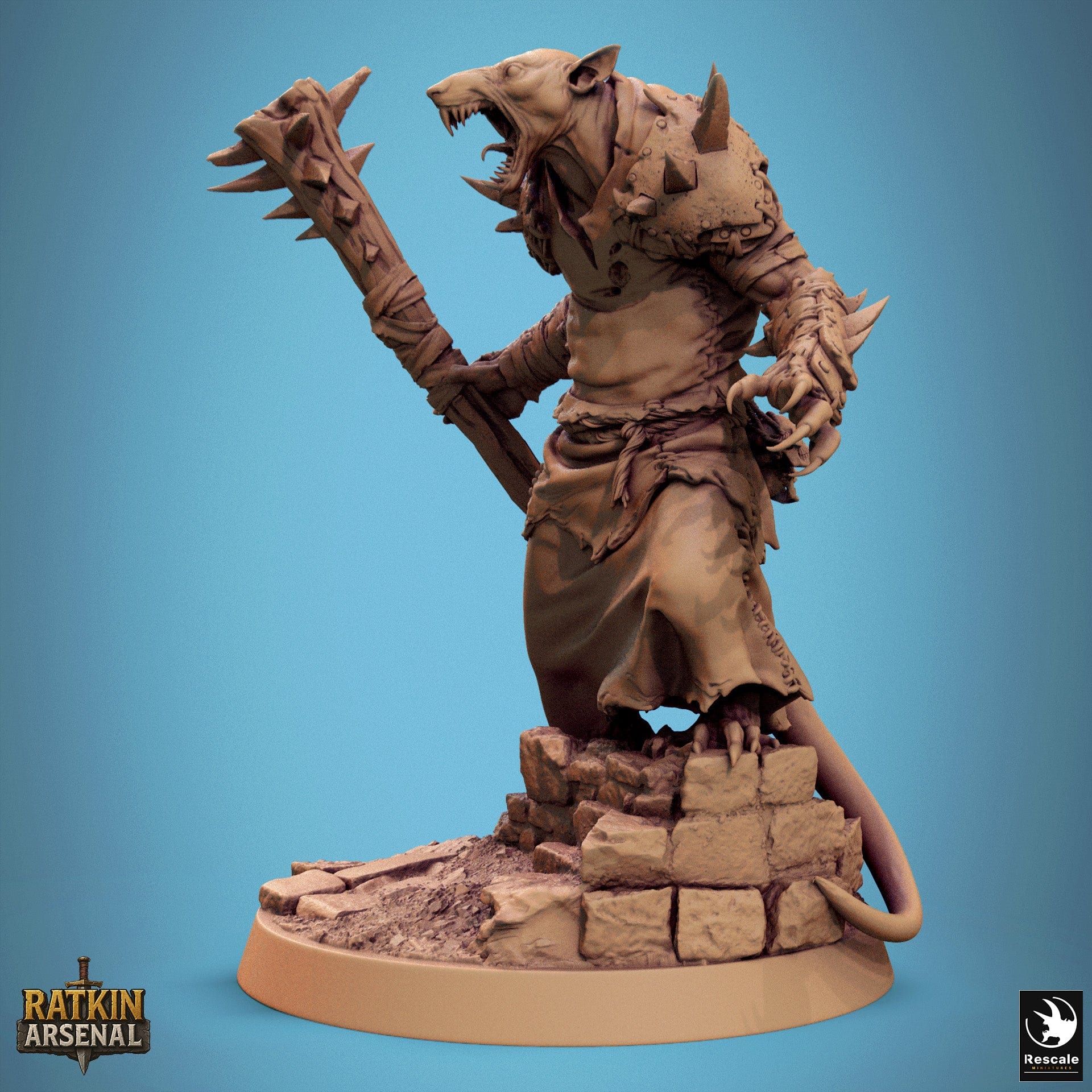 Fantasy Humanoid Rat Folk Soldiers 32mm Rescale Miniatures Cry Mace Quality Miniatures - Qumi Wargaming Mini Model Figure