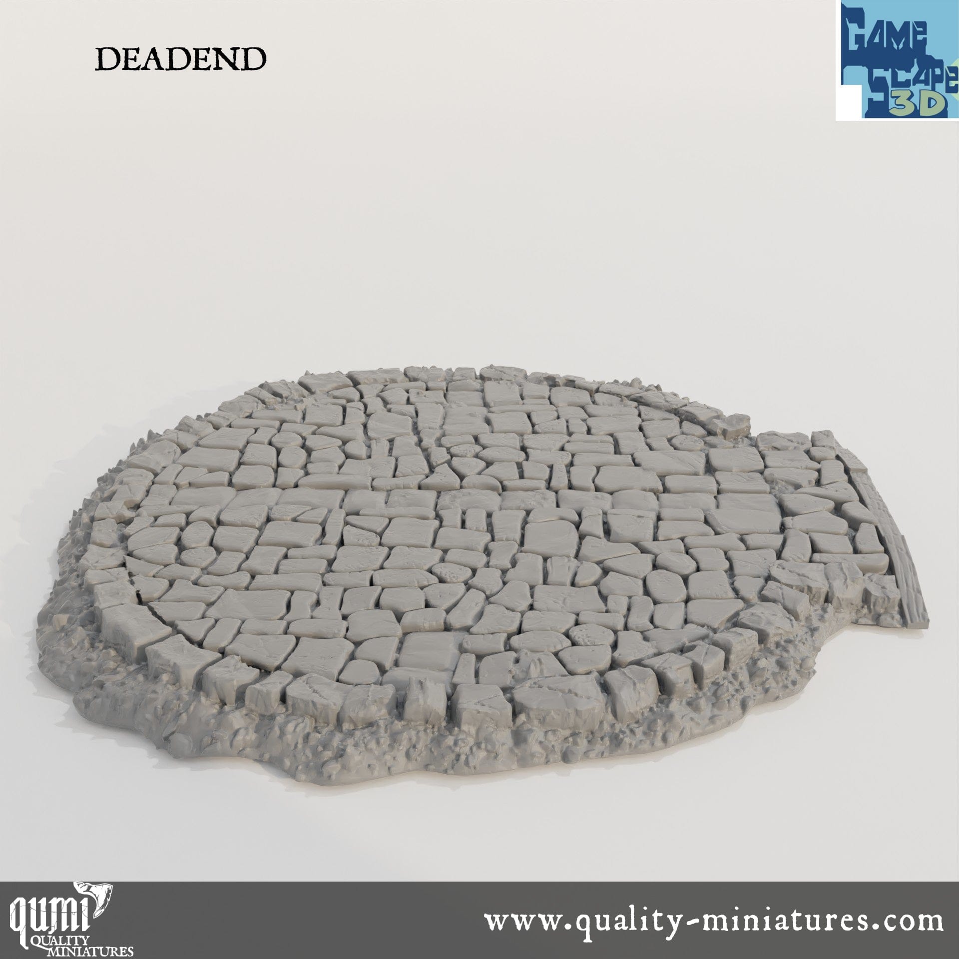 Roads, Curves, Straights and Intersections - Resin Print - Tabletop RPG Terrain - GameScape3D - Qumi Deadend Quality Miniatures - Qumi Wargaming Mini Model Figure