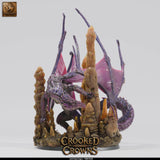 Side profile view showing the wide wingspan and coiled tail of the deep dragon figure