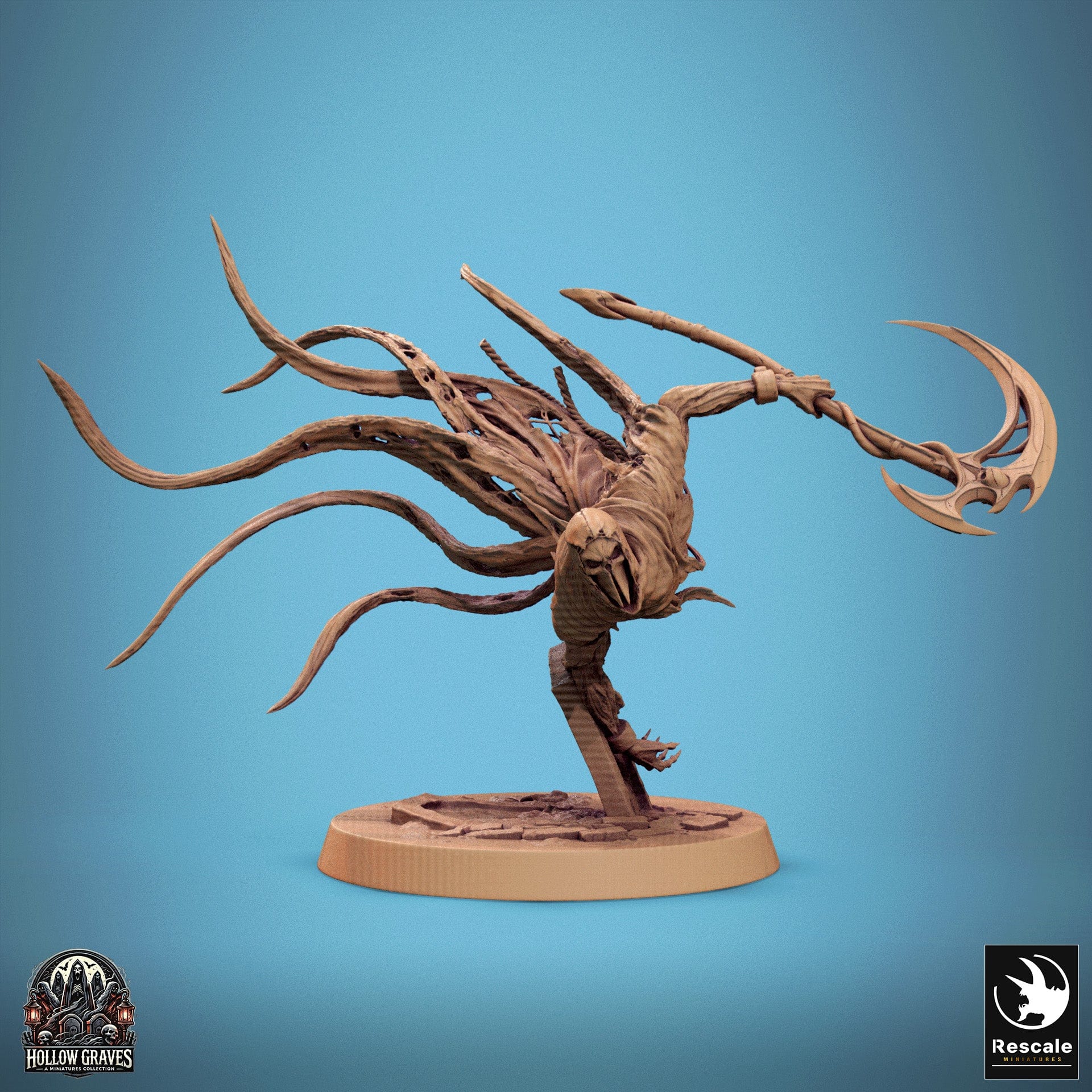 Tabletop RPG Miniature Masked Ghost - 32mm Qumi Rescale Miniatures Descending / With Scythe Quality Miniatures - Qumi Wargaming Mini Model Figure