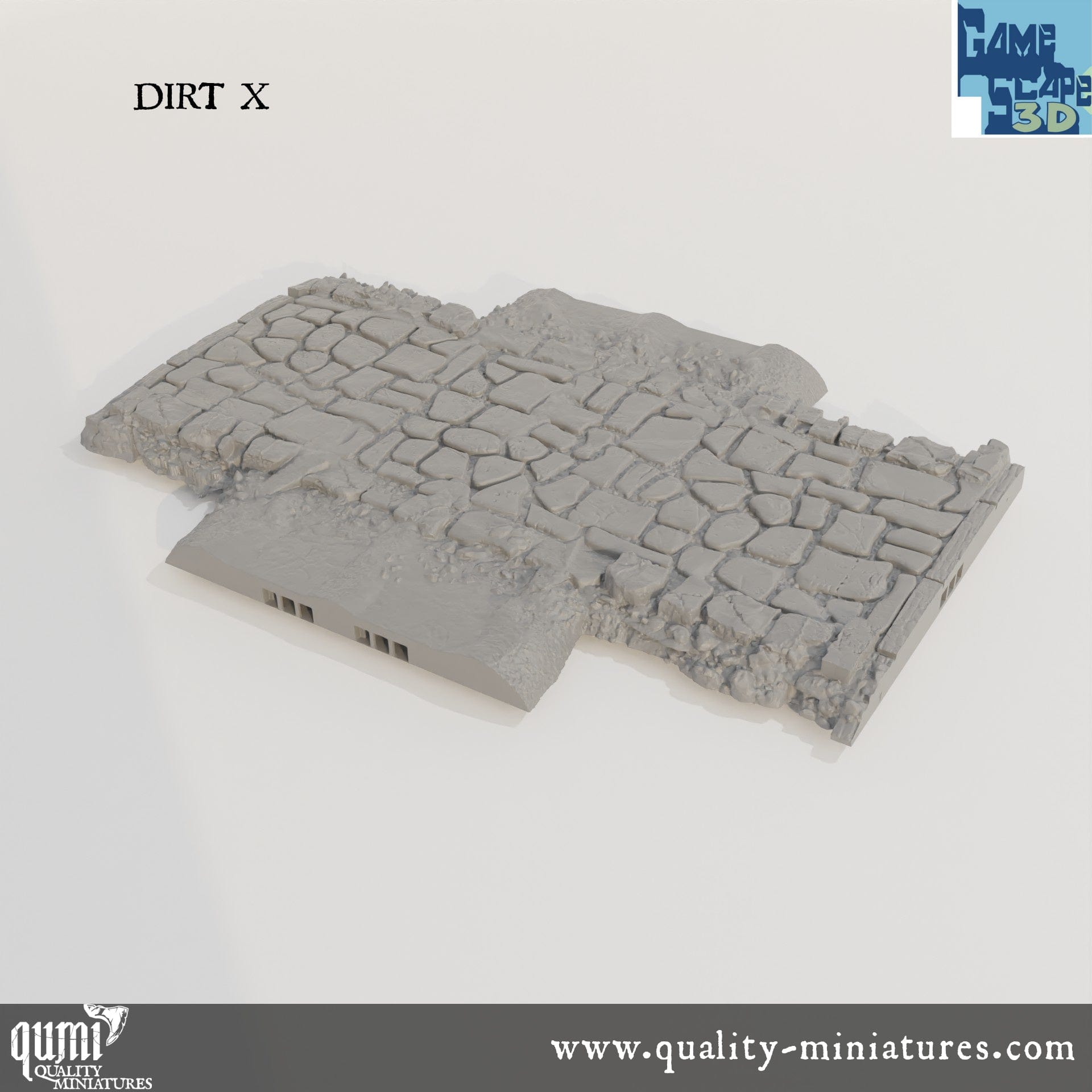 Roads, Curves, Straights and Intersections - Resin Print - Tabletop RPG Terrain - GameScape3D - Qumi Dirt X Quality Miniatures - Qumi Wargaming Mini Model Figure