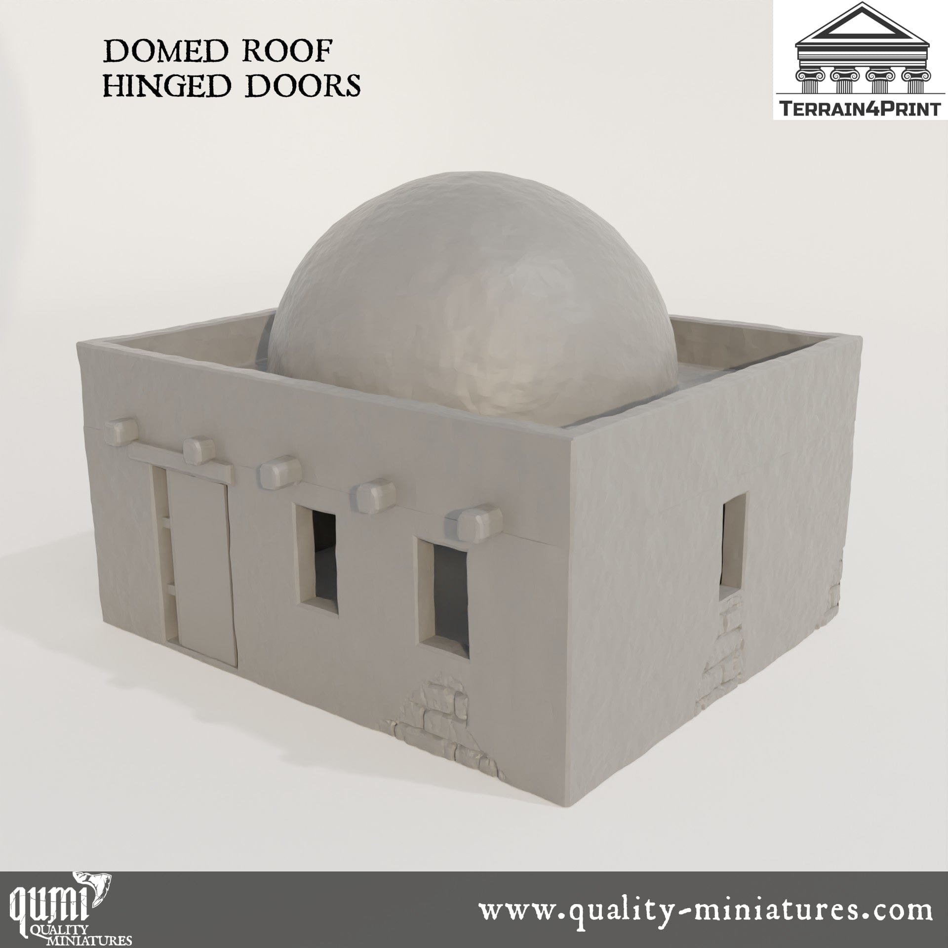 Arabic House 3 - Arabic Village - Resin Print - Tabletop RPG Terrain - Terrain4Print - Qumi domed / hinged doors Quality Miniatures - Qumi Wargaming Mini Model Figure