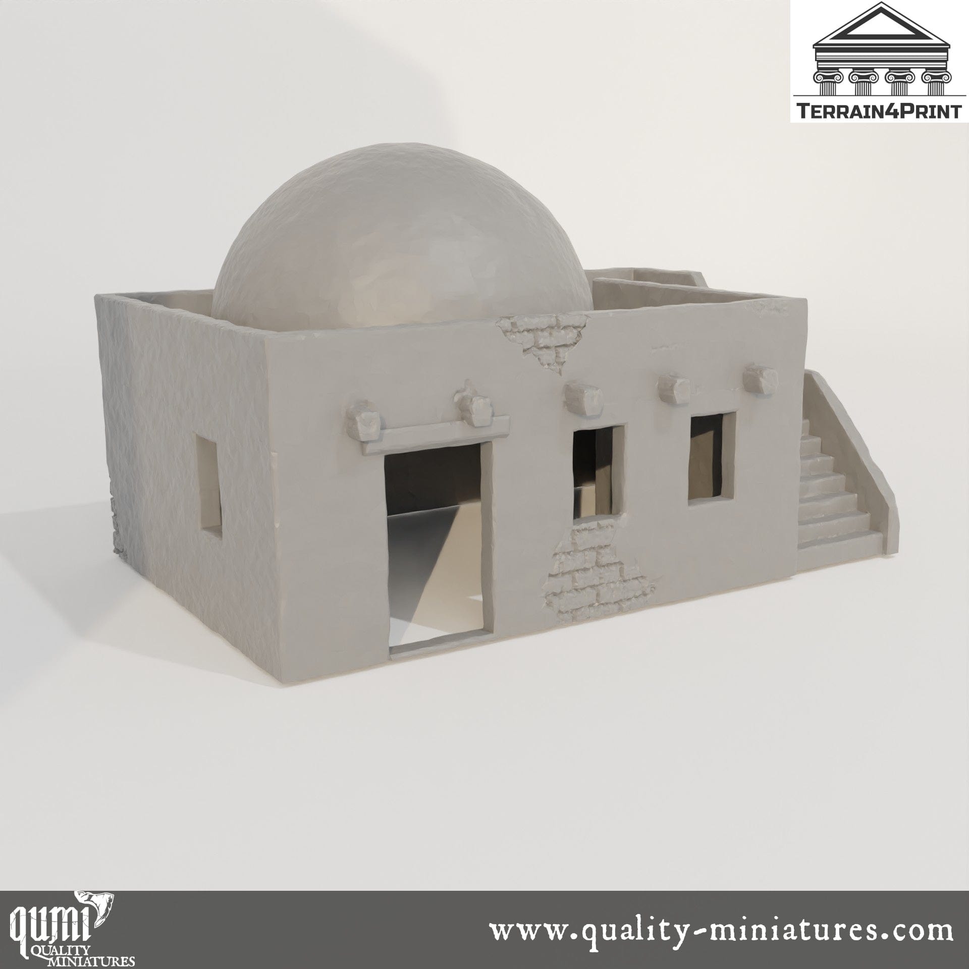 Arabic House 1 - Arabic Village - Resin Print - Tabletop RPG Terrain - Terrain4Print - Qumi domed / no doors Quality Miniatures - Qumi Wargaming Mini Model Figure