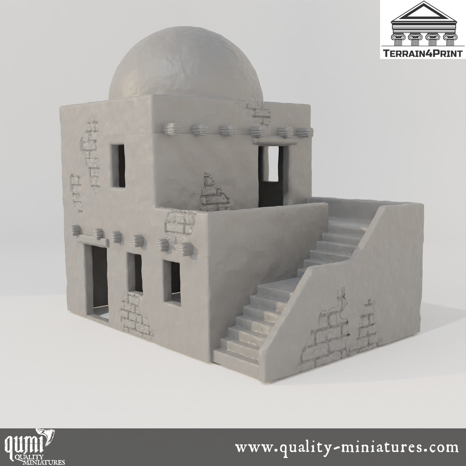 Arabic House 2 - Arabic Village - Resin Print - Tabletop RPG Terrain - Terrain4Print - Qumi domed / no doors Quality Miniatures - Qumi Wargaming Mini Model Figure