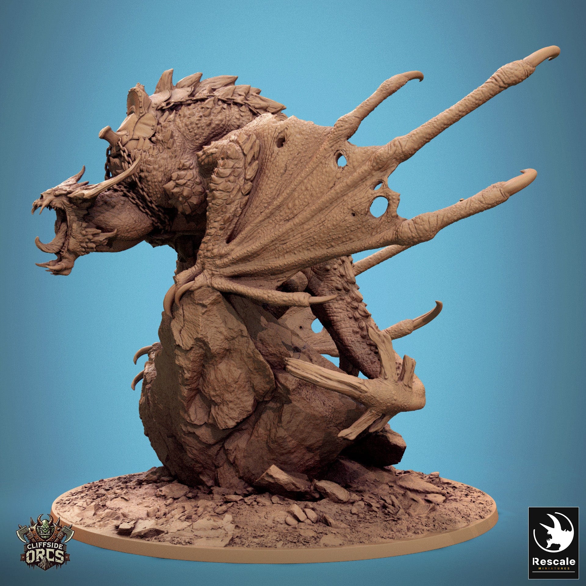 Tabletop RPG Miniature Brutal Wyvern - 32mm Qumi Rescale Miniatures Dominion / Saddle Quality Miniatures - Qumi Wargaming Mini Model Figure