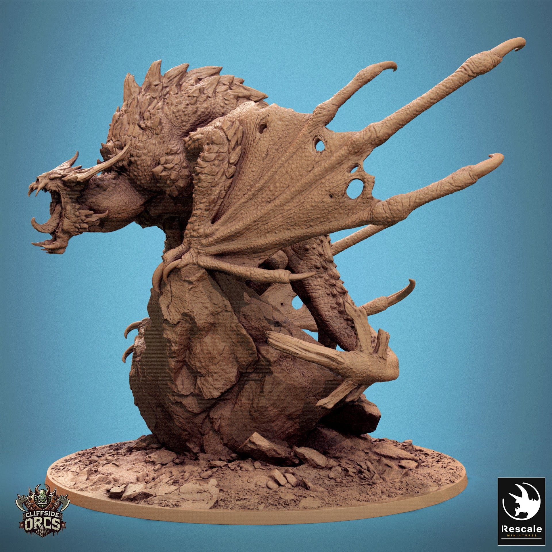 Tabletop RPG Miniature Brutal Wyvern - 32mm Qumi Rescale Miniatures Dominion / Wild Quality Miniatures - Qumi Wargaming Mini Model Figure