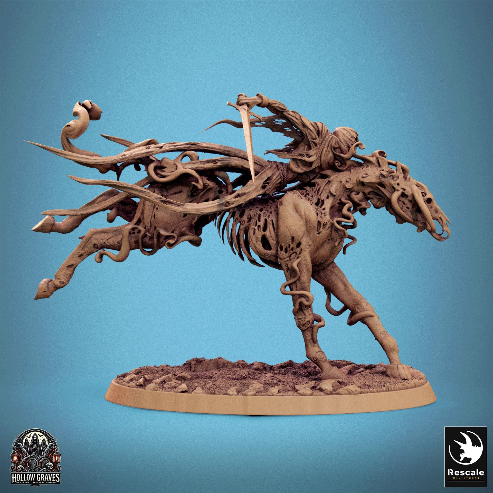 Tabletop RPG Miniature Doomstride - 32mm Qumi Rescale Miniatures Doom Stride Gallop (+ a Wild with rider version) / Mounted Mist Quality Miniatures - Qumi Wargaming Mini Model Figure
