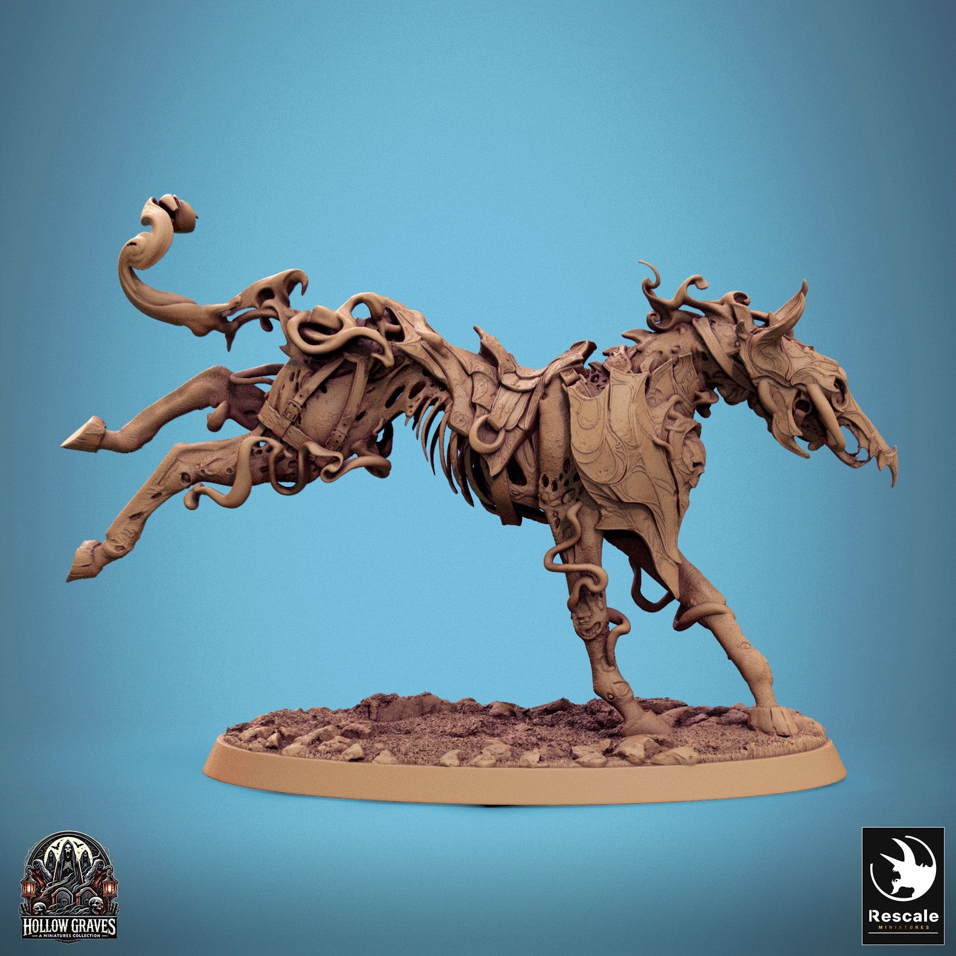 Tabletop RPG Miniature Doomstride - 32mm Qumi Rescale Miniatures Doom Stride Gallop (+ a Wild with rider version) / Saddle Mist Quality Miniatures - Qumi Wargaming Mini Model Figure