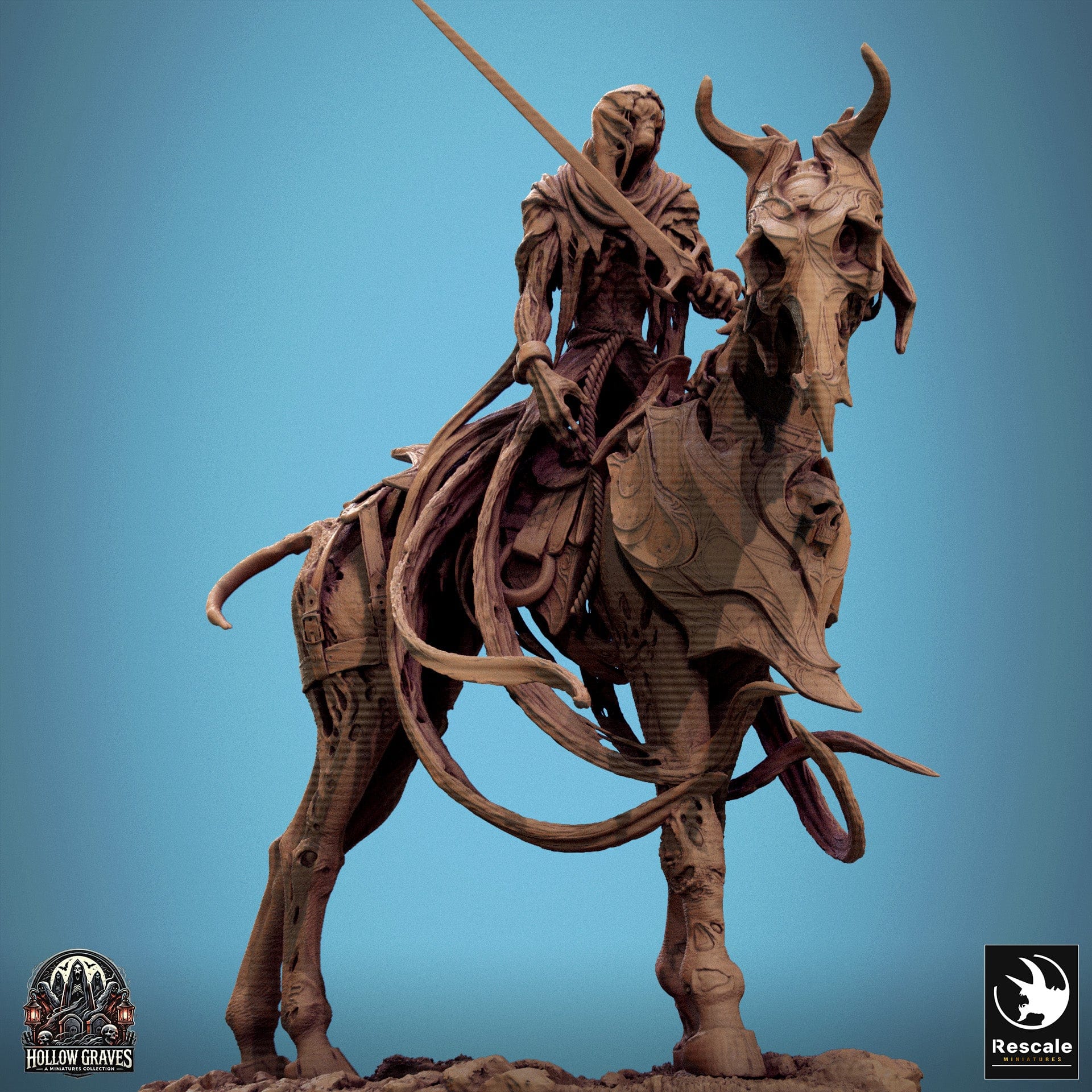 Tabletop RPG Miniature Doomstride - 32mm Qumi Rescale Miniatures Doom Stride Idle (No Mist version) / Mounted Quality Miniatures - Qumi Wargaming Mini Model Figure