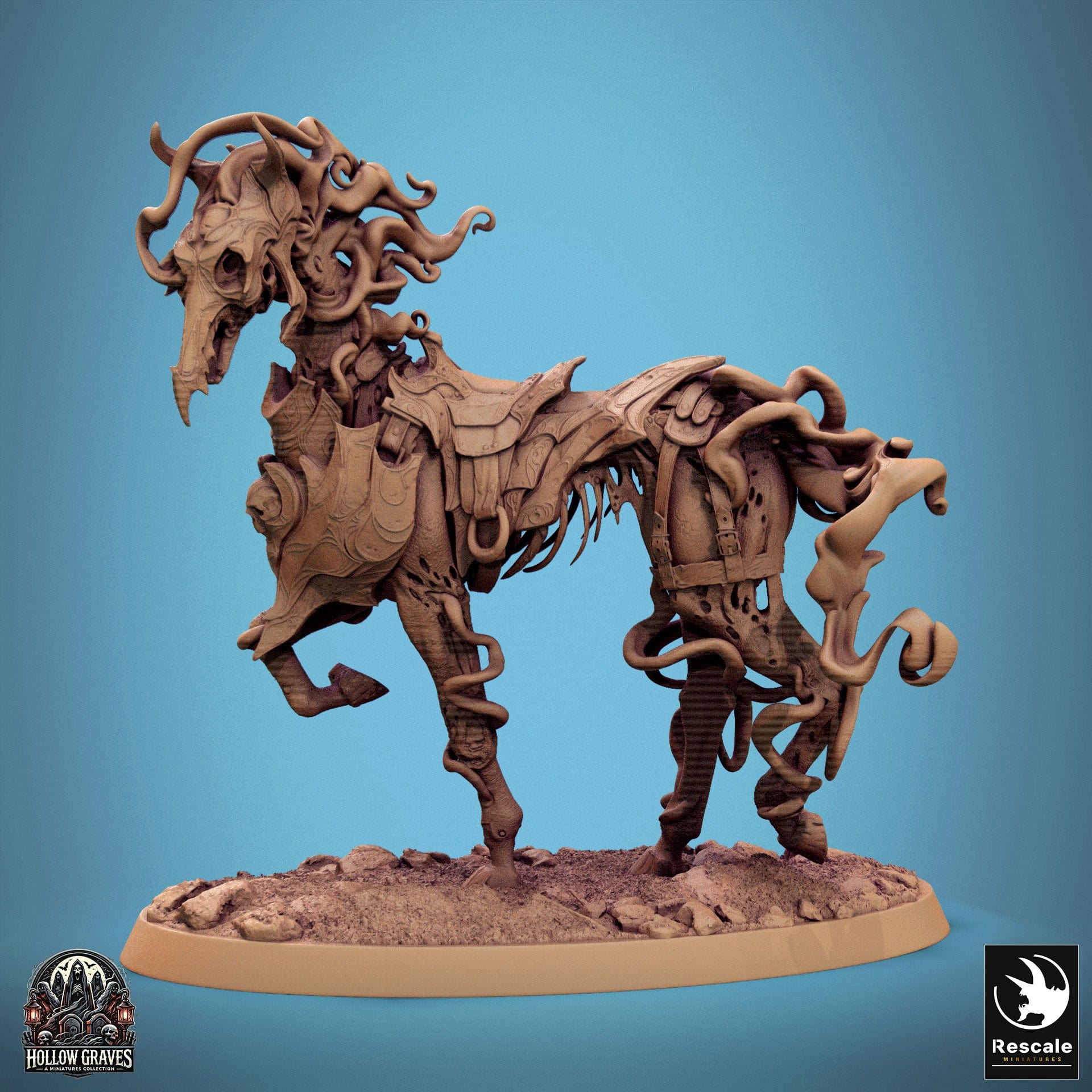 Tabletop RPG Miniature Doomstride - 32mm Qumi Rescale Miniatures Doom Stride Trot / Saddle Mist Quality Miniatures - Qumi Wargaming Mini Model Figure