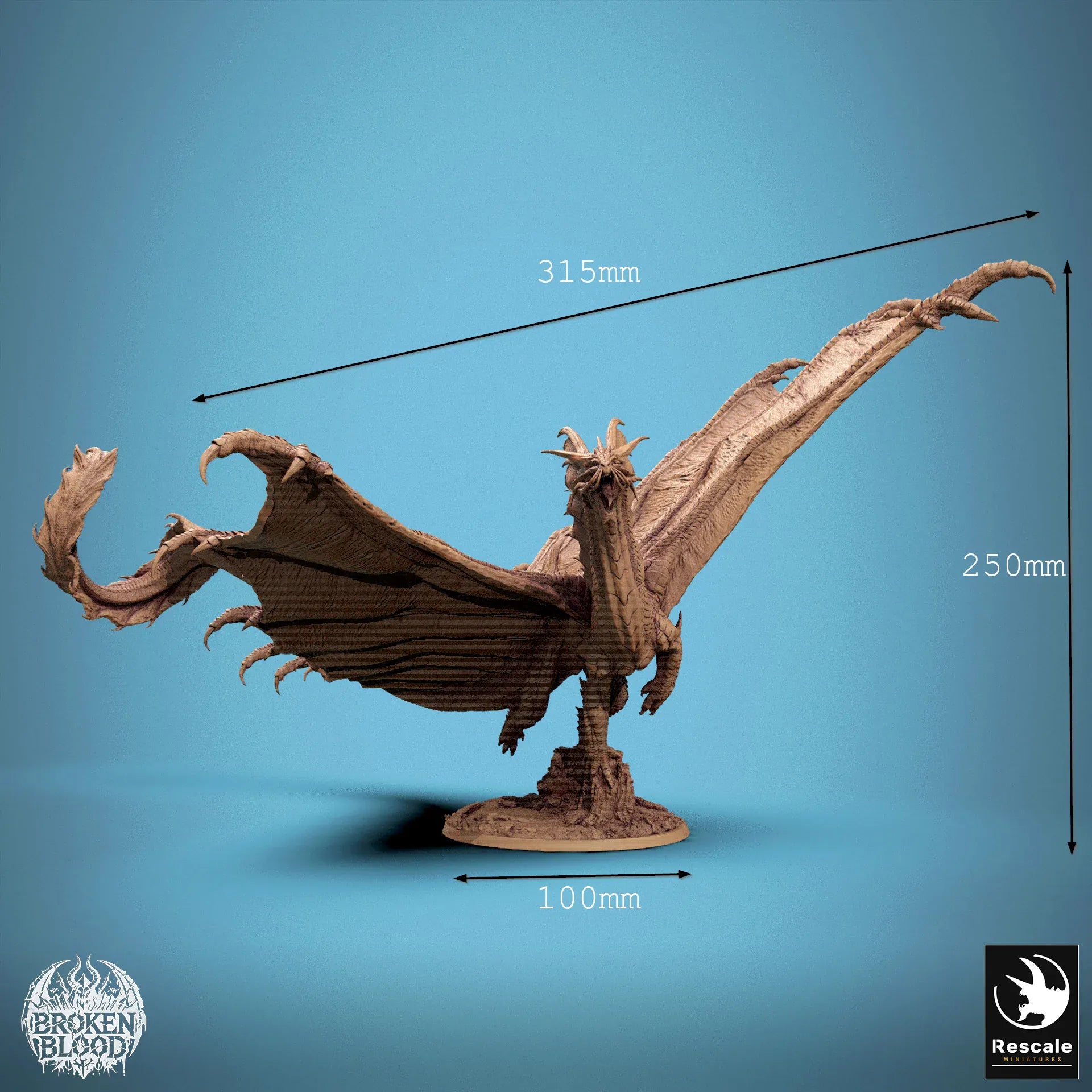 Dragon Figurine Legendary Metallic Gold Dragon Rescale Miniatures - Quality Miniatures - Qumi