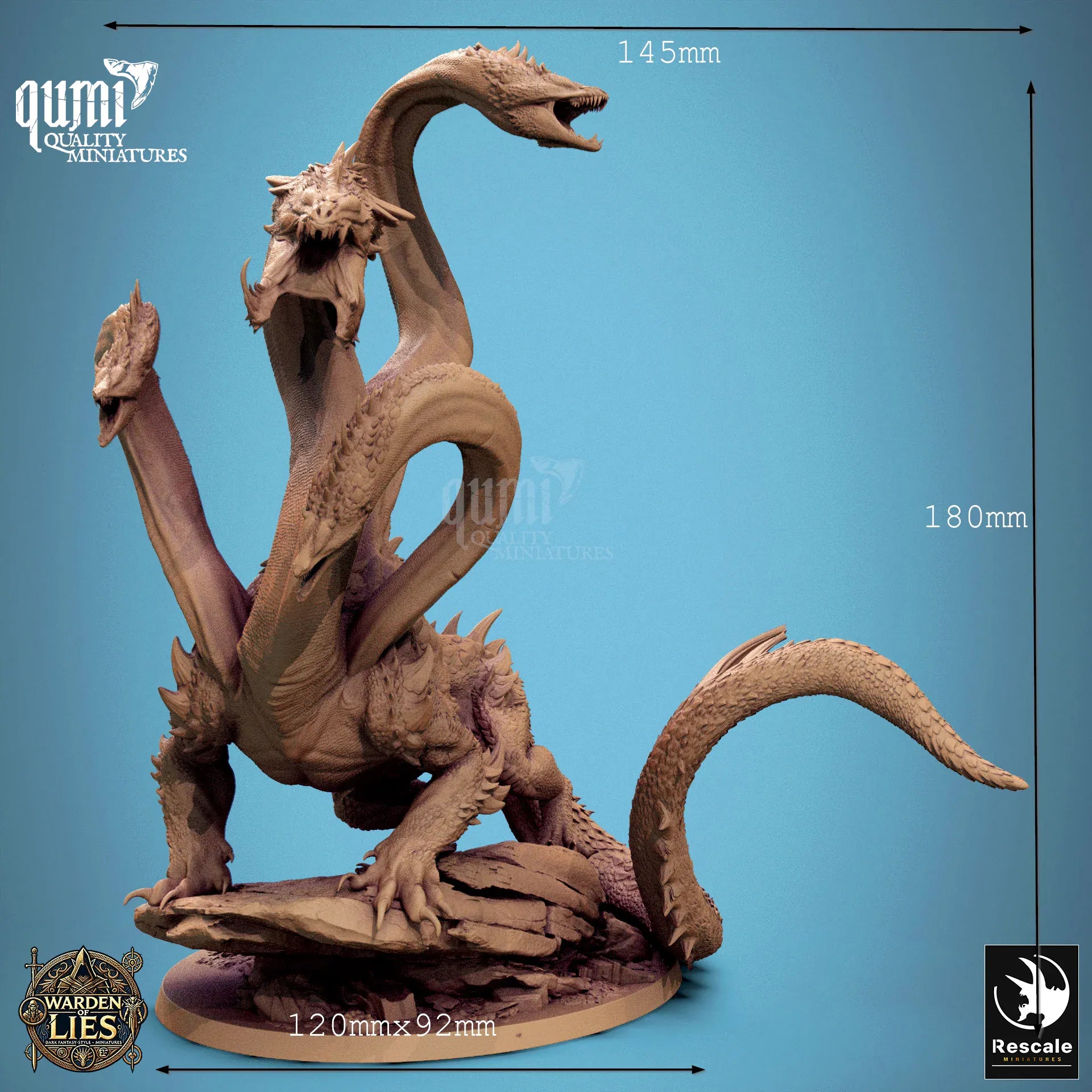Dragon Figurine NoxHydra 32mm Qumi Rescale Miniatures - Quality Miniatures - Qumi