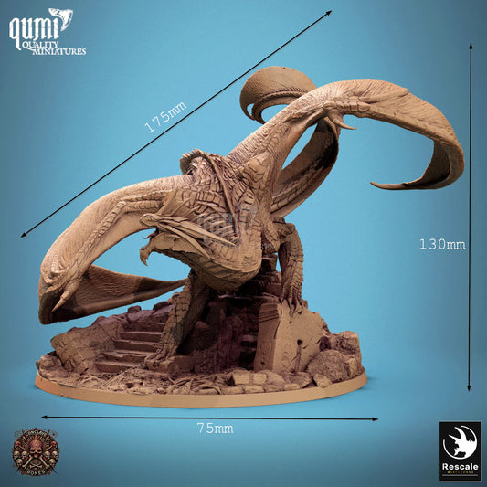 Dragon Figurine Silver Dragon 32mm Rescale Miniatures - Quality Miniatures - Qumi