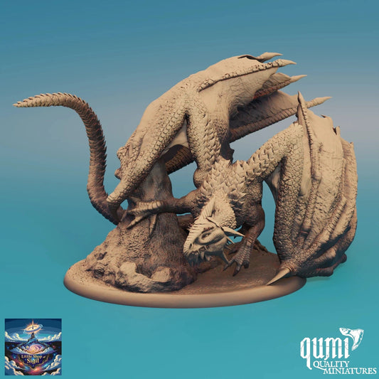 Dragon Miniature Adult White Dragon Detailed Resin Print Customizable