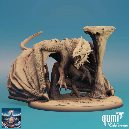 Dragon Miniature Ancient White Dragon Detailed Resin Print Customizable
