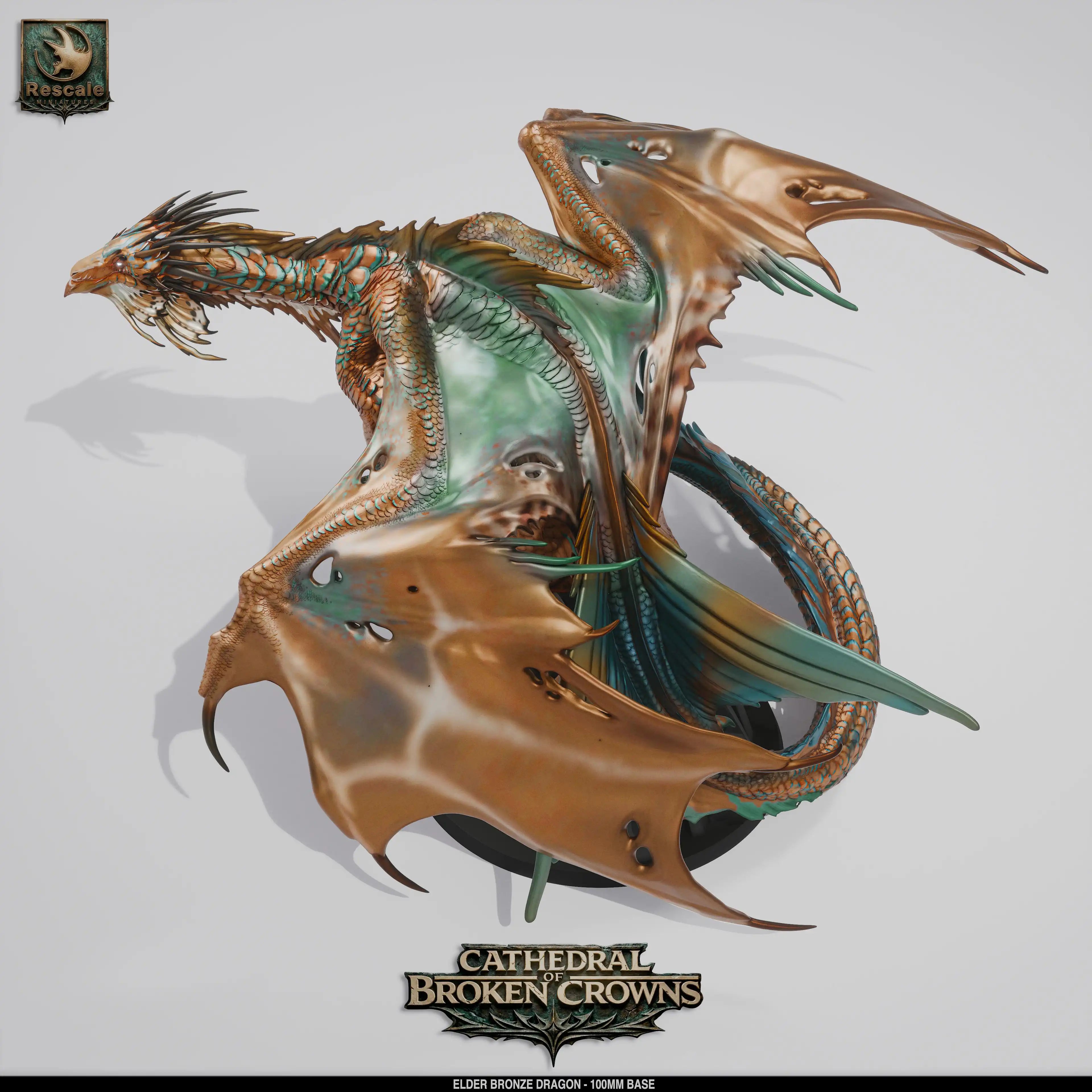 Elder Bronze Dragon miniature by Qumi, a detailed resin tabletop figure for wargaming and RPG adventures.