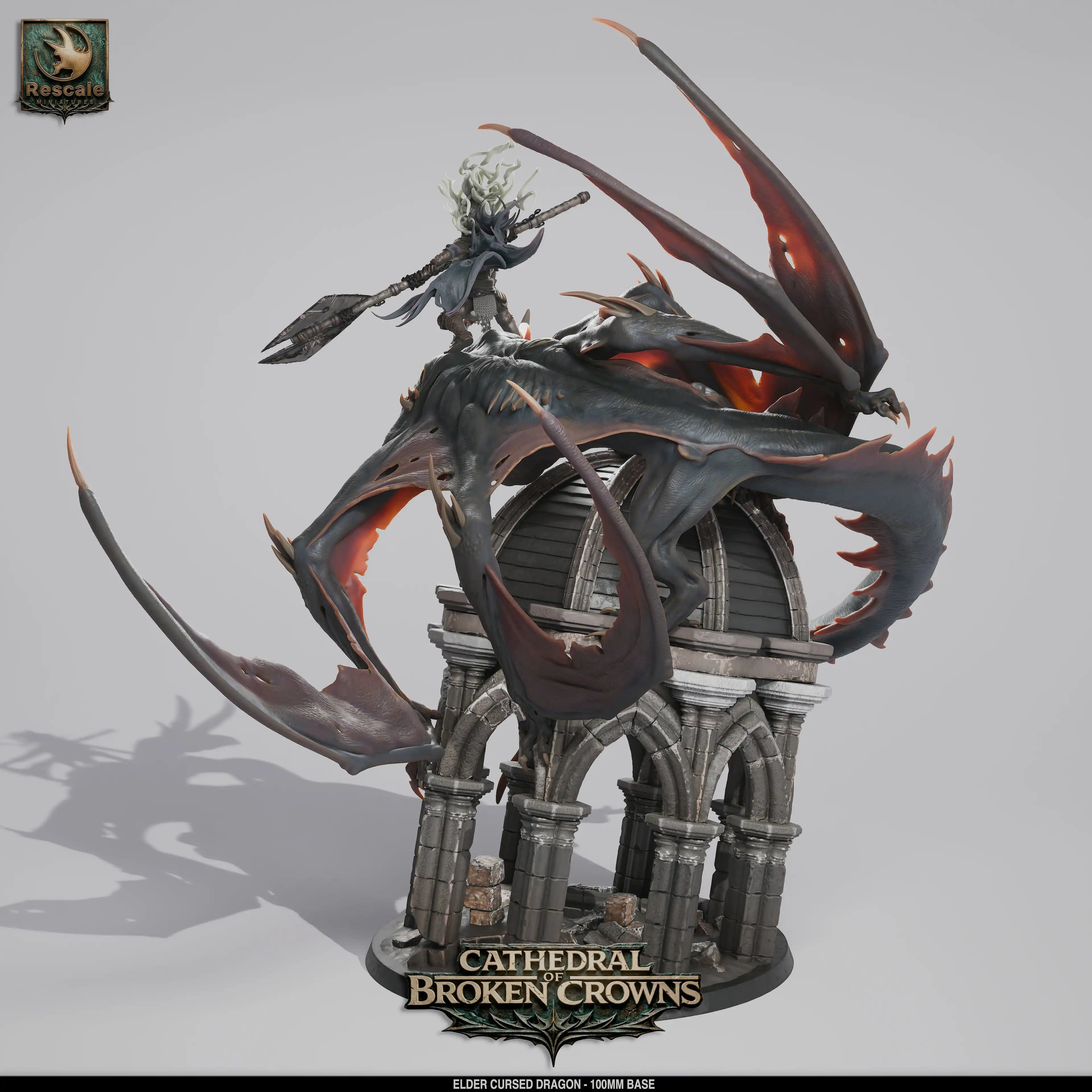 Elder Cursed Dragon miniature by Qumi, detailed tabletop RPG figure for wargaming and miniatures collection.