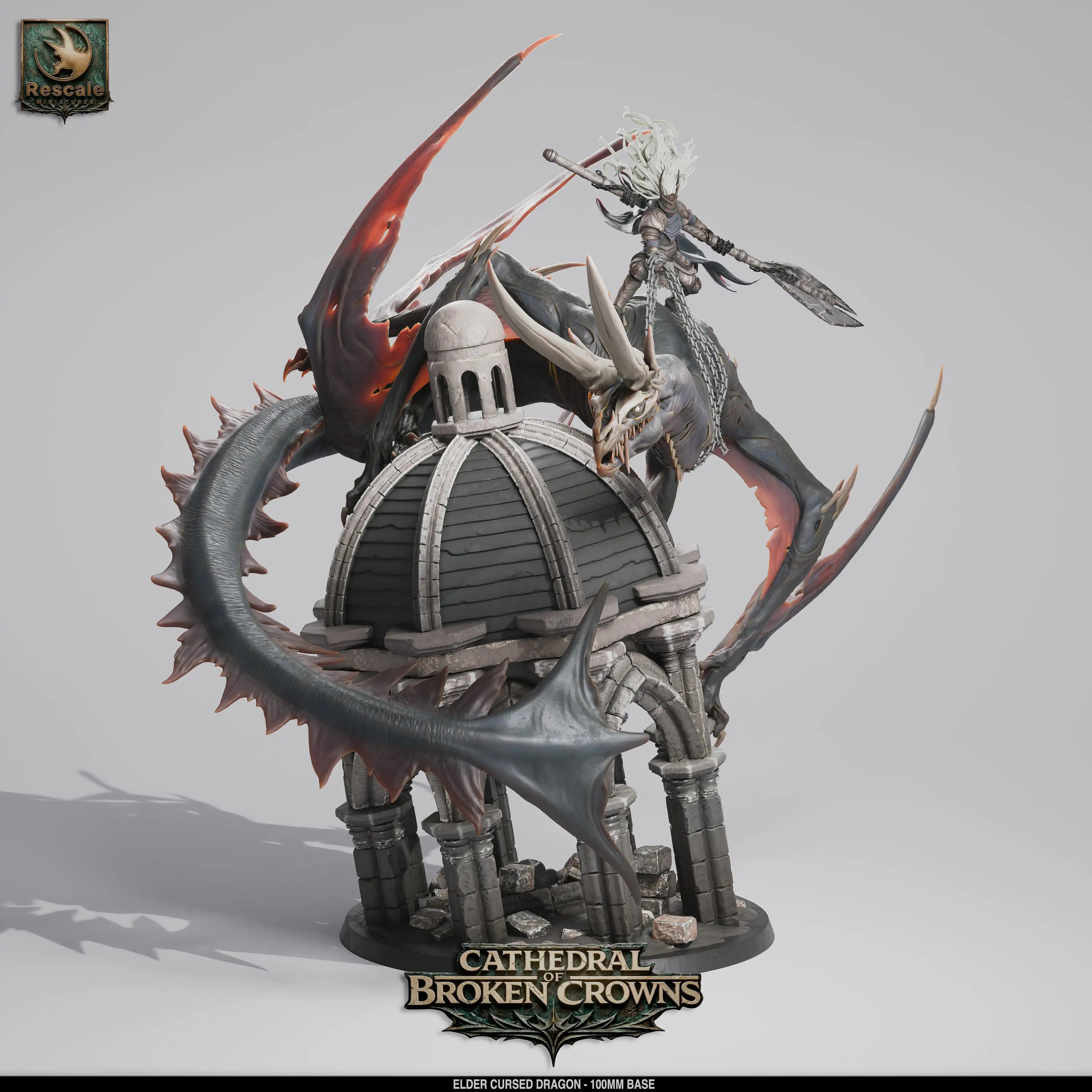 Elder Cursed Dragon miniature by Qumi for tabletop RPGs, detailed resin figure for wargaming and miniatures collections.