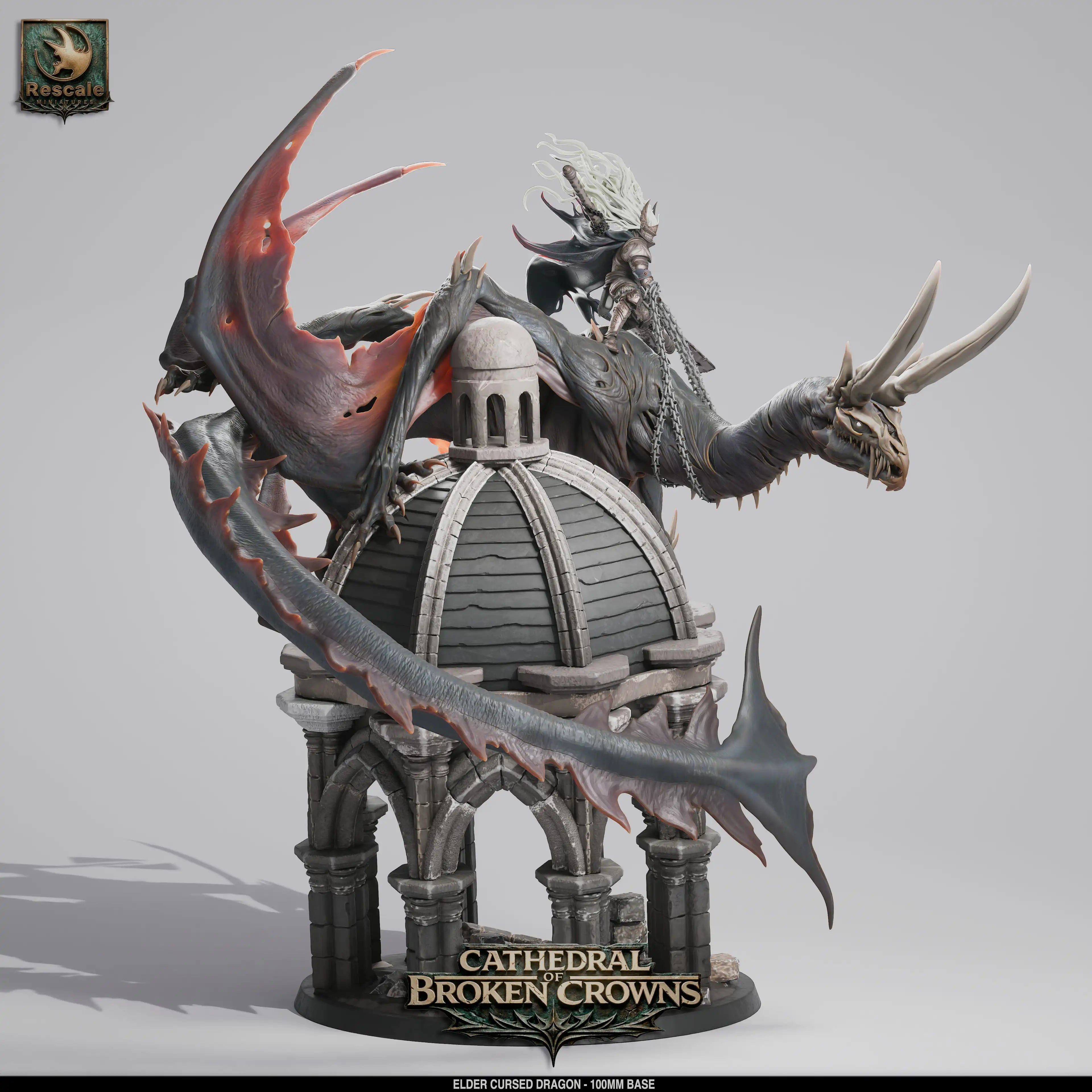 Elder Cursed Dragon miniature from Qumi Rescale Miniatures, detailed tabletop RPG dragon figure for wargaming and miniatures collection.