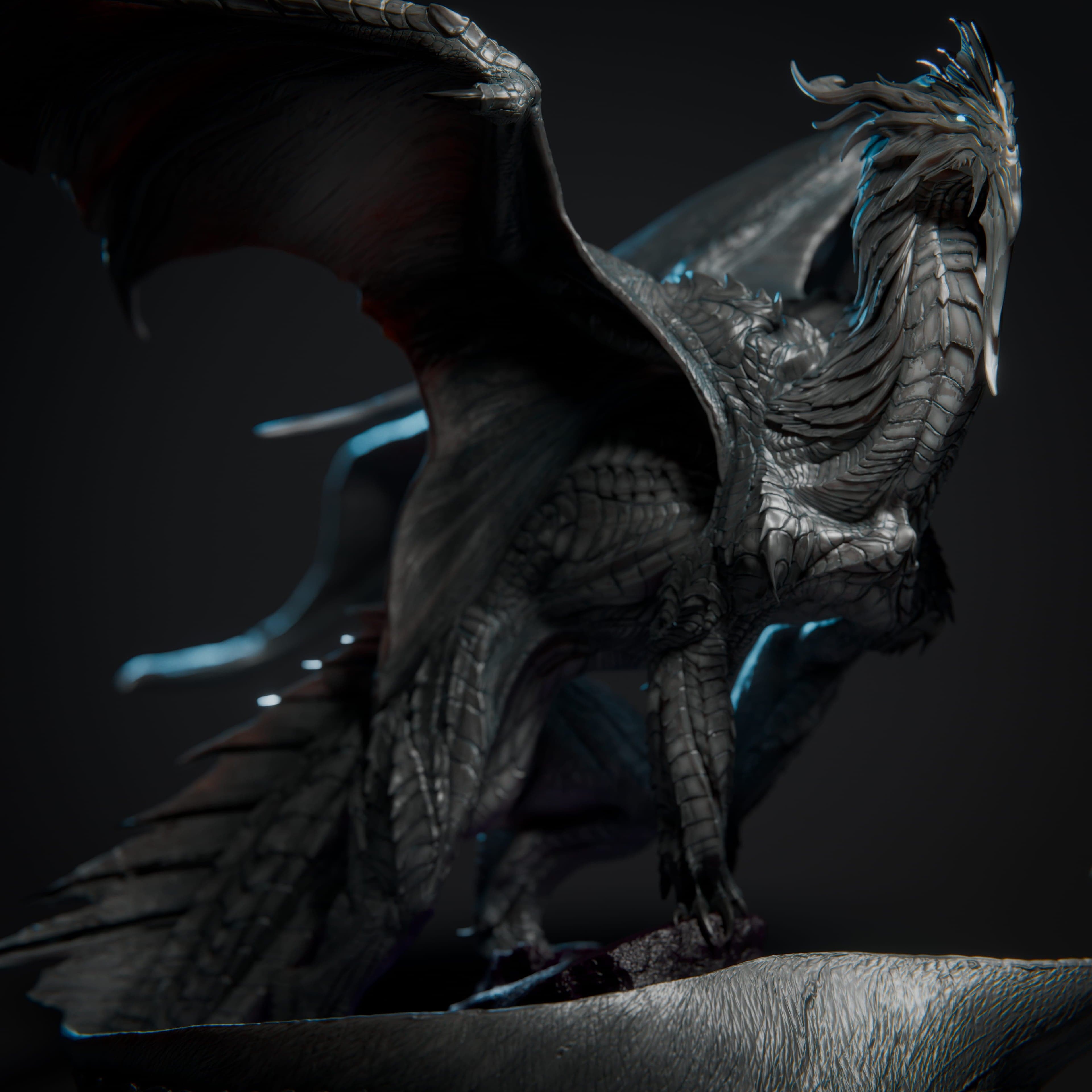 Elder Silver Dragon Miniature Qumi Rescale Miniatures - Quality Miniatures - Qumi