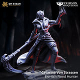 Detailed 32mm resin miniature of Catarina Von Strassen wearing a masquerade mask.