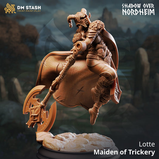 Fanatsy Maiden Miniature Lotte 32mm 75mm DM Stash Qumi - Quality Miniatures - Qumi