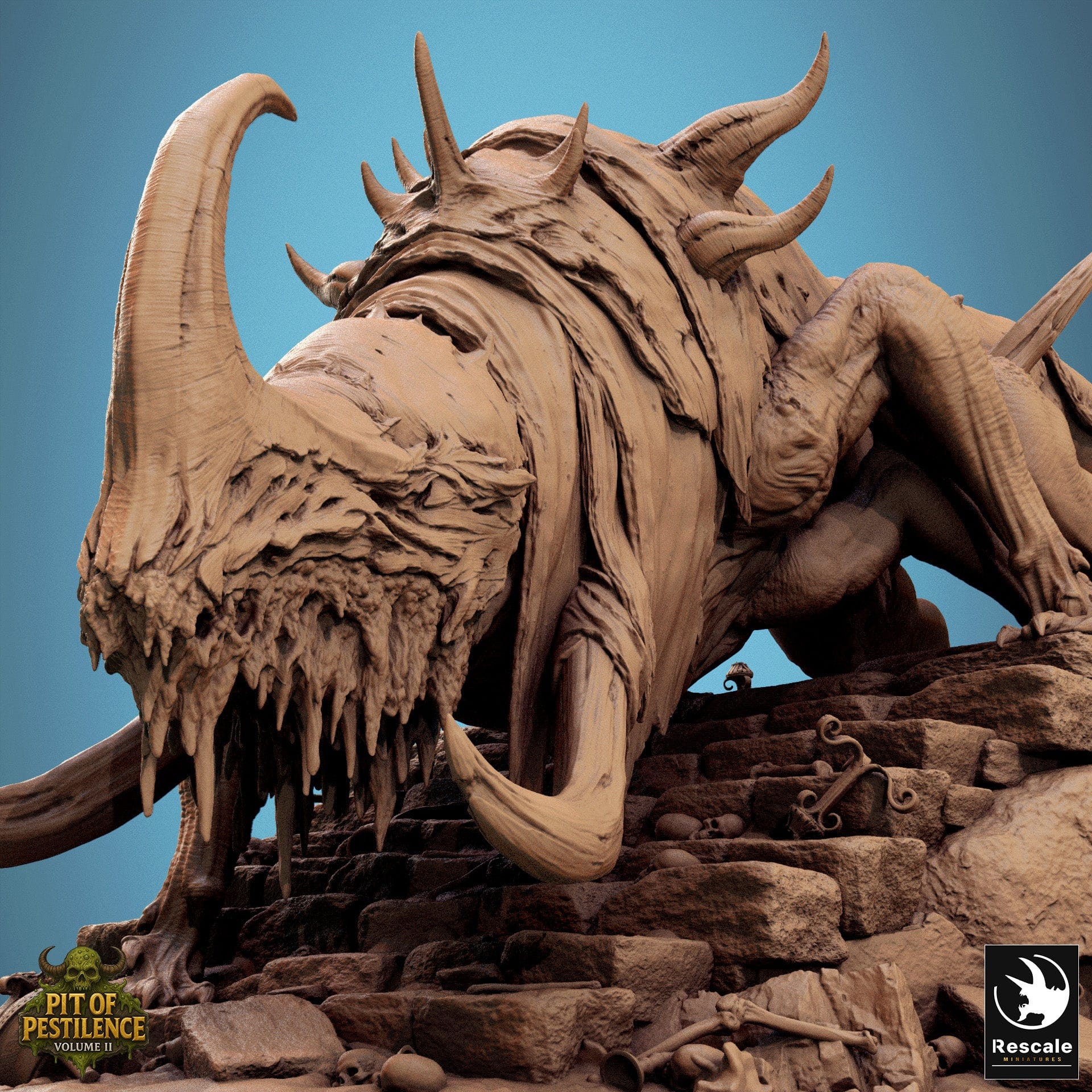 Fantasy Boss Monster Tyrant Of The Mawcoil Rescale Miniatures - Quality Miniatures - Qumi
