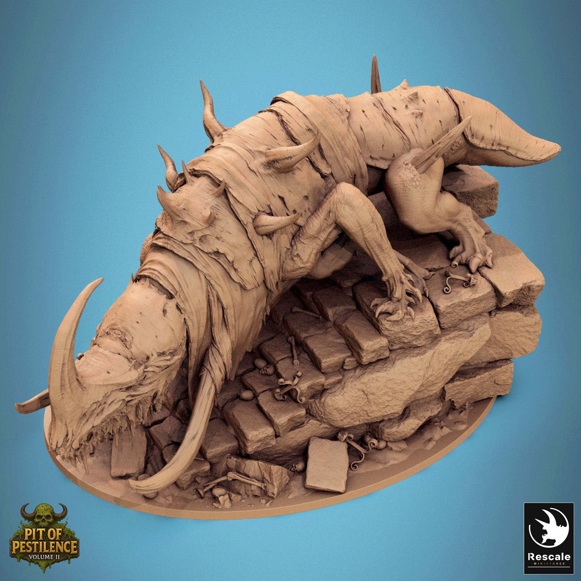 Fantasy Boss Monster Tyrant Of The Mawcoil Rescale Miniatures - Quality Miniatures - Qumi