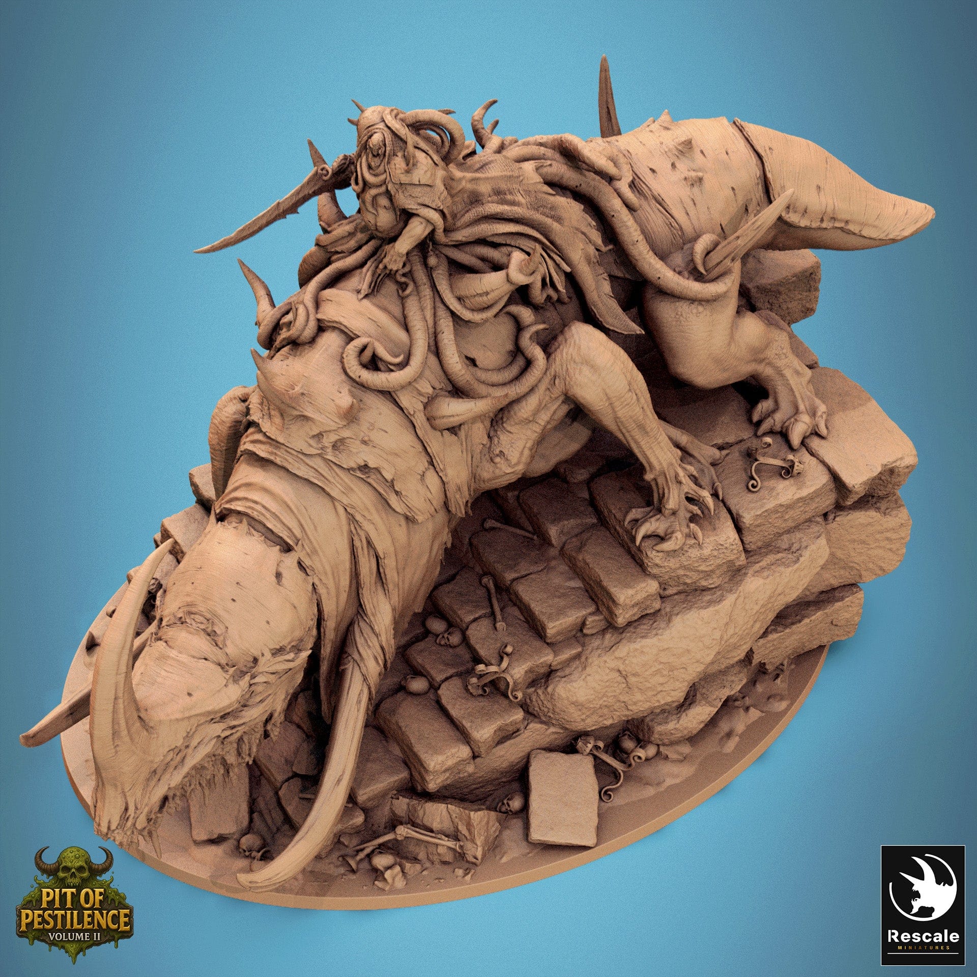 Fantasy Boss Monster Tyrant Of The Mawcoil Rescale Miniatures - Quality Miniatures - Qumi