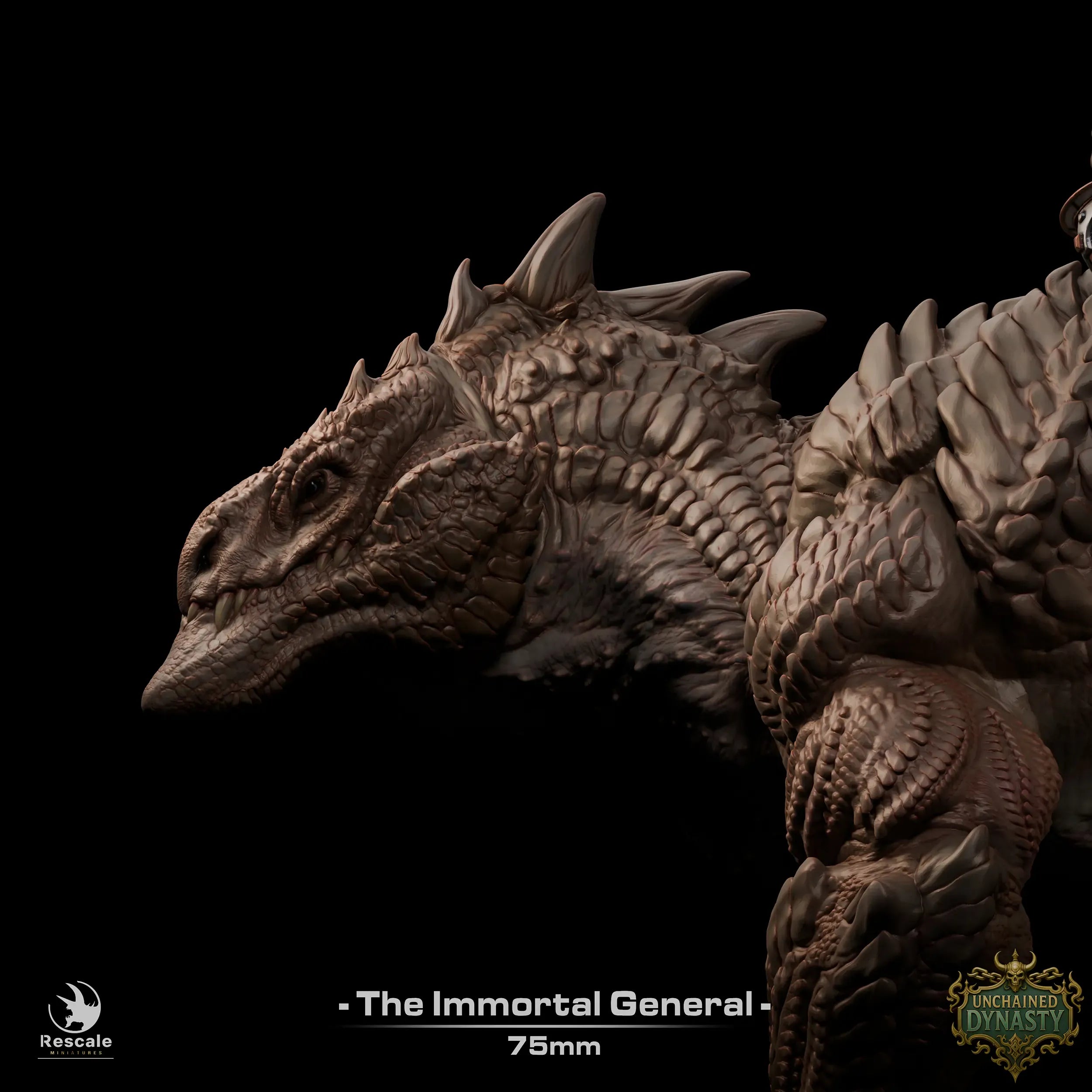 Fantasy Creature Immortal General & Lizard 32mm Rescale Miniatures - Quality Miniatures - Qumi